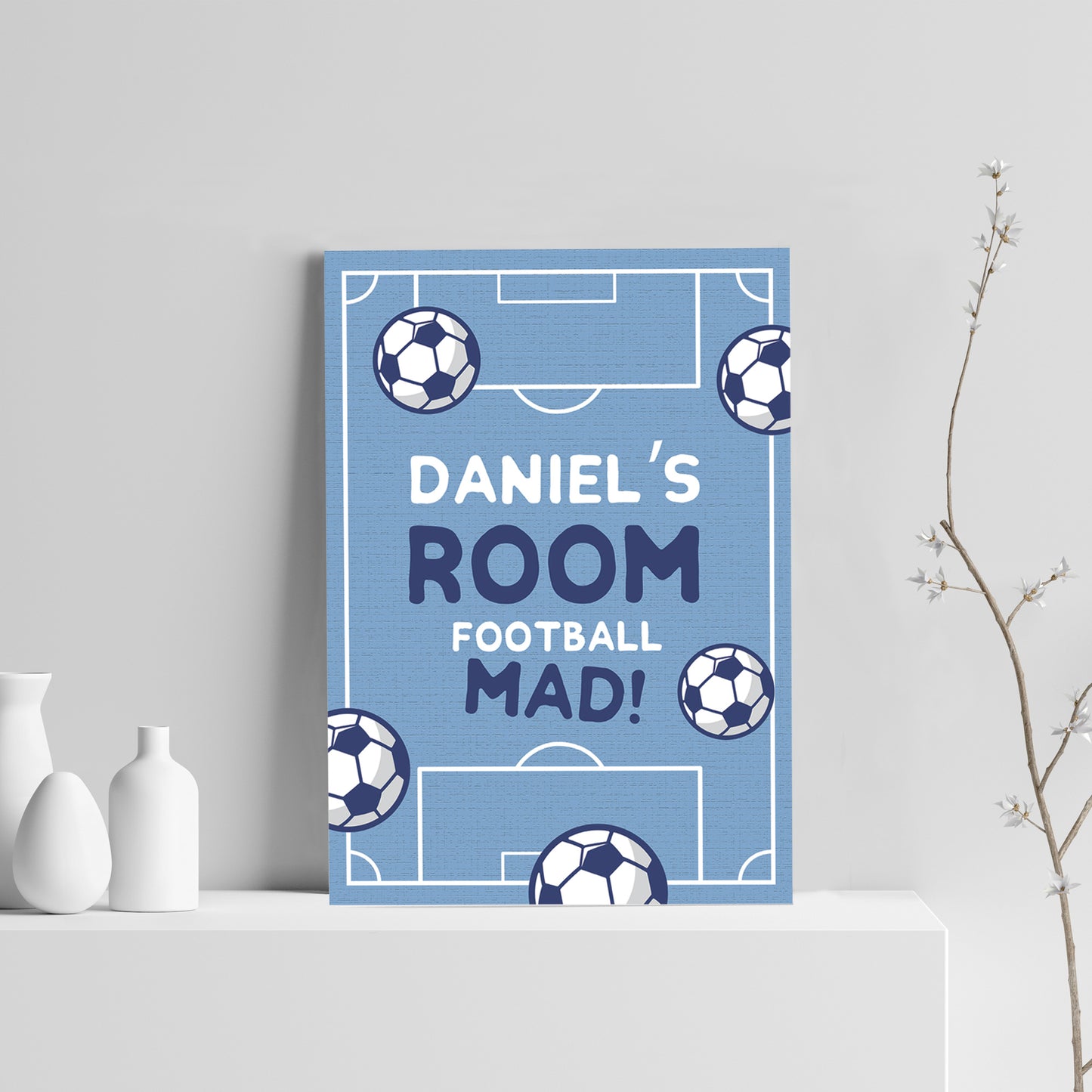 Boys Bedroom Wall Print Personalised Football Gift For Son