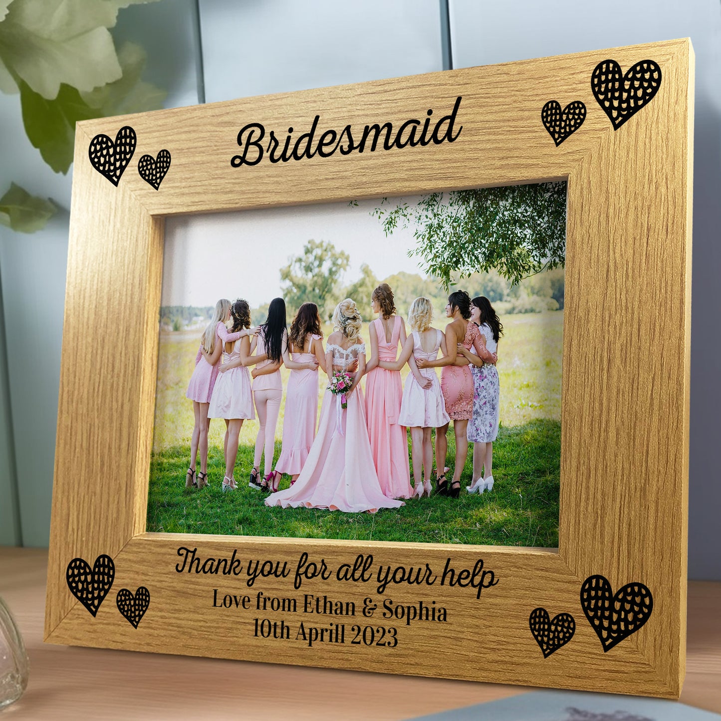 Personalised Gift For Bridesmaid Photo Frame Thank You Gift