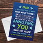Funny Happy Fathers Day Card For Dad From Son Or Daughter
