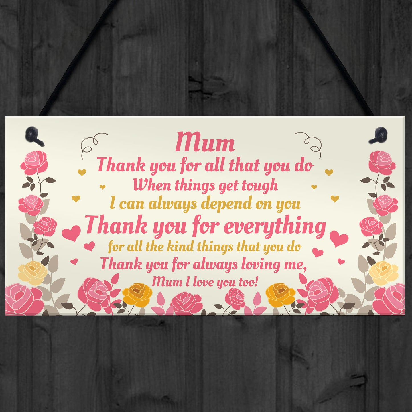 Special Mum Gift From Son Daughter Hanging Plaque Gift For Mum
