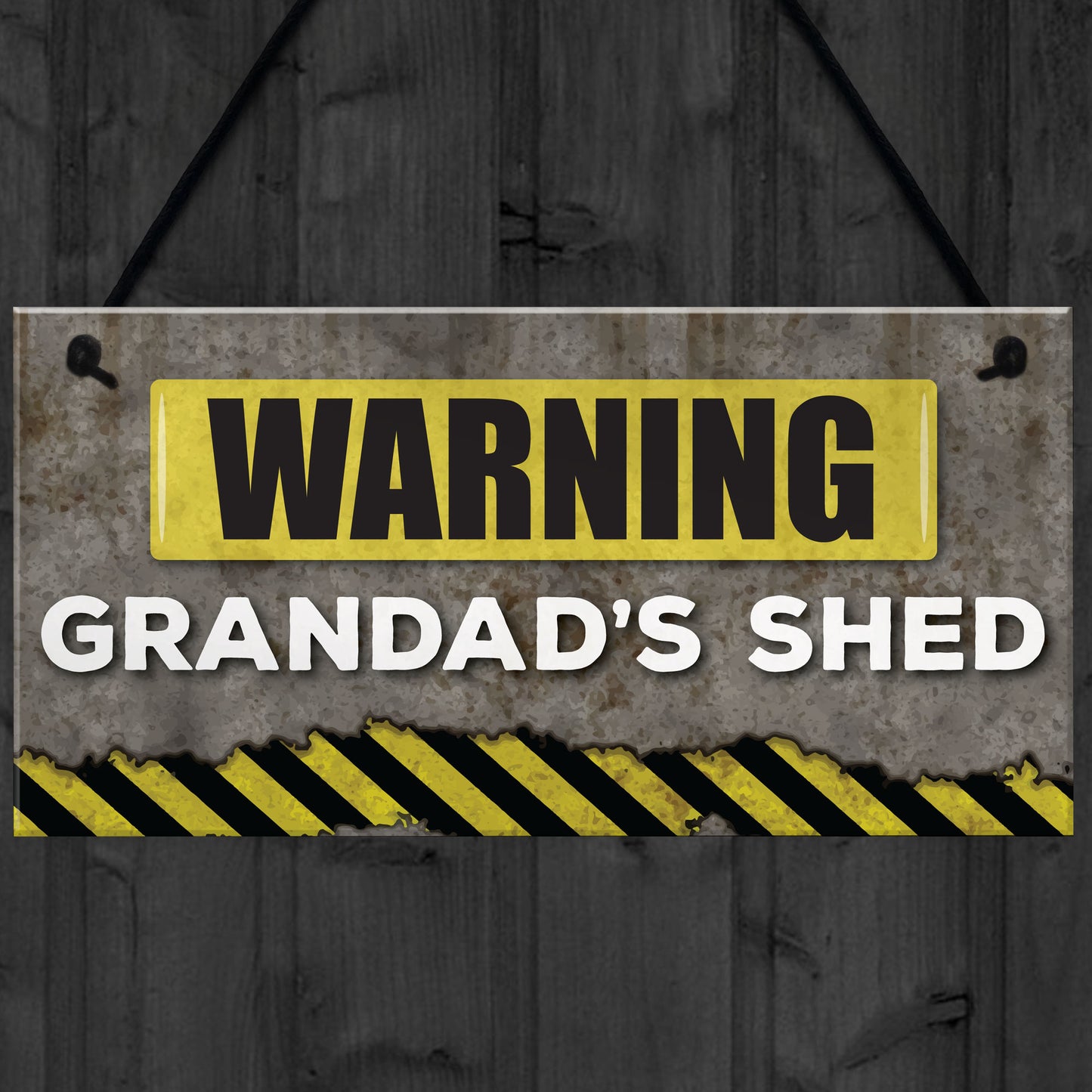 Warning Grandads Shed Hanging Garden Garage Plaque Sign