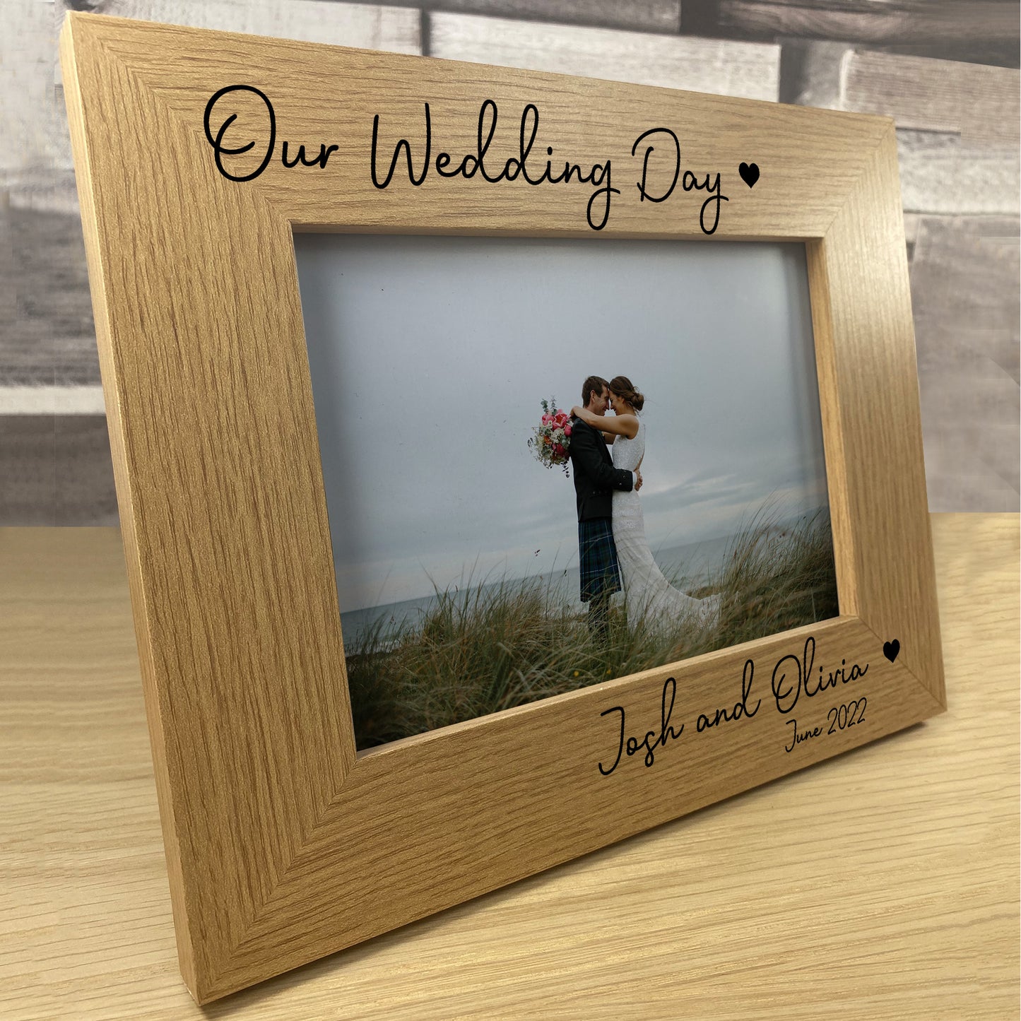 Wedding Day Gift Personalised Photo Frame Husband Wife Gift
