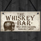 Vintage Whisky Bar Plaque Sign Home Bar Pub Man Cave Birthday