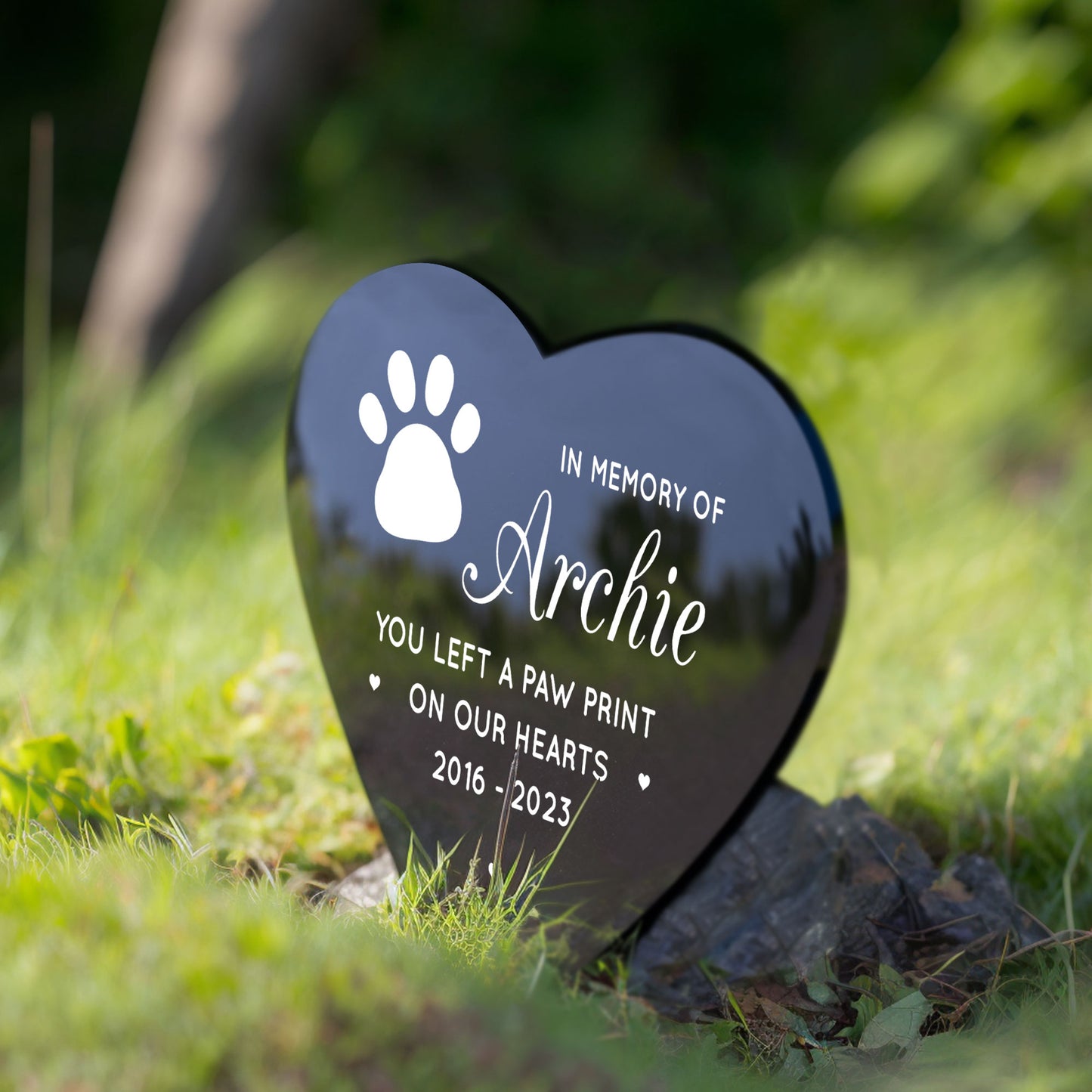 Personalised In Memory Of Pet Dog Cat Left A Paw Print Memorial