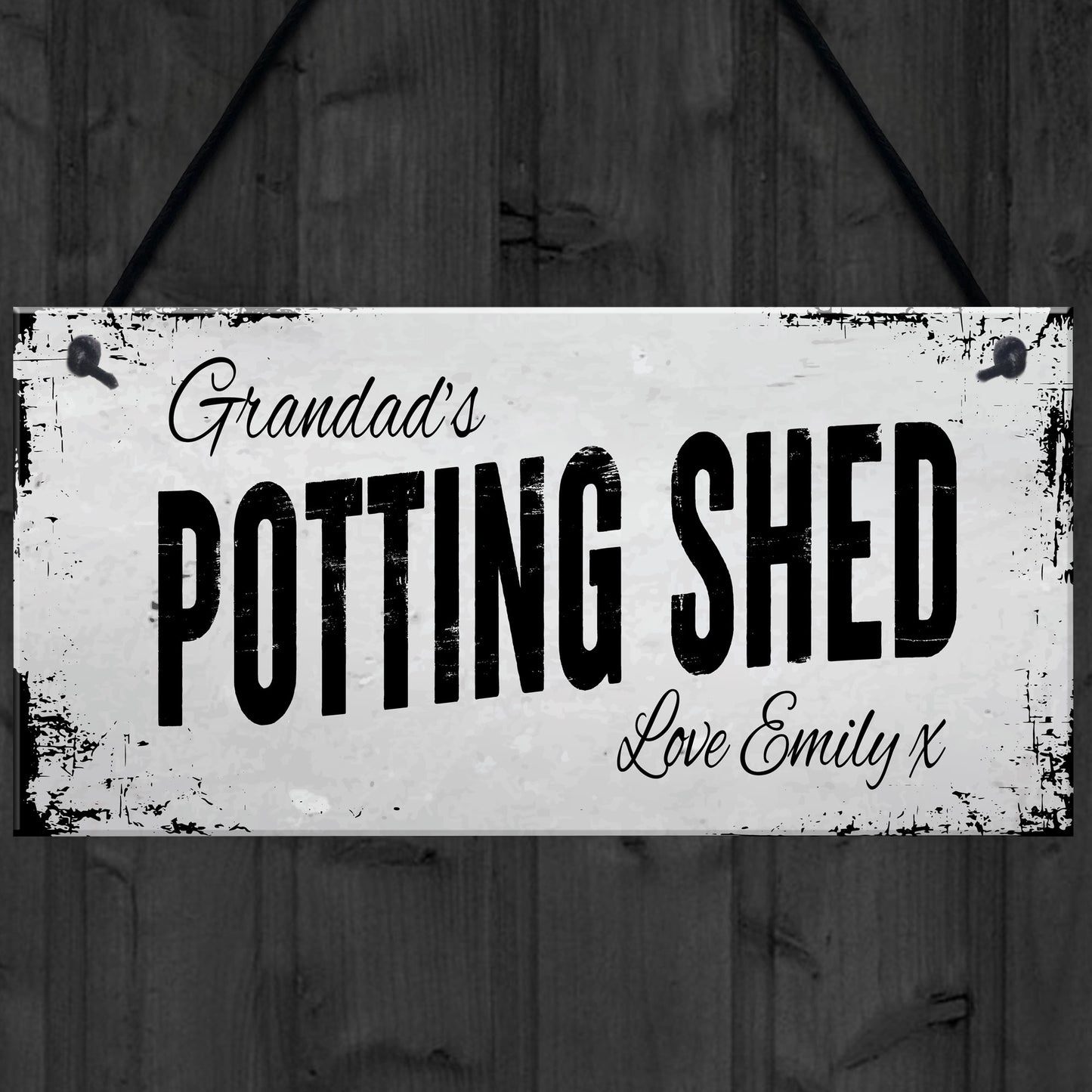 Novelty Potting Shed Sign Shabby Personalised Garden Sign Shed