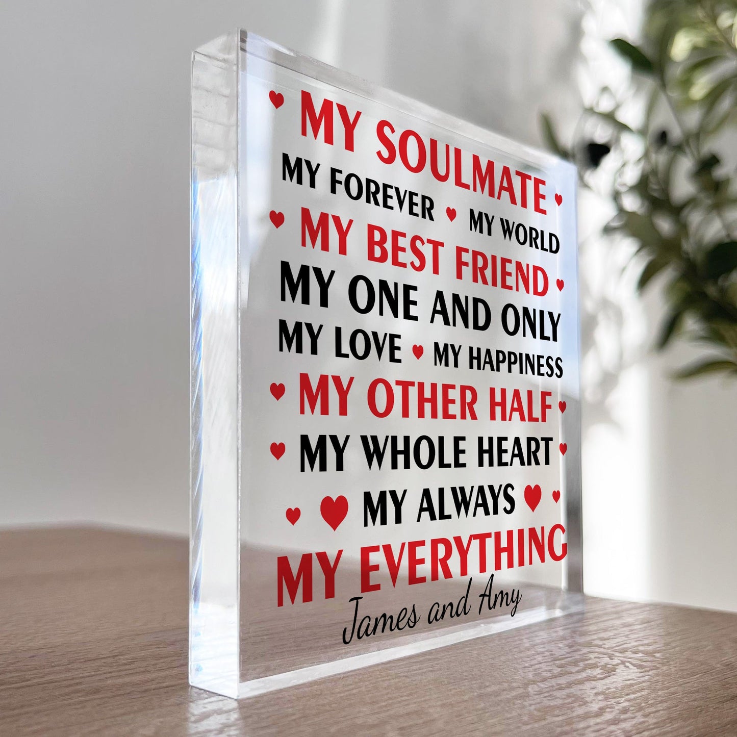Soulmate Gifts Husband And Wife Gifts Personalised Block