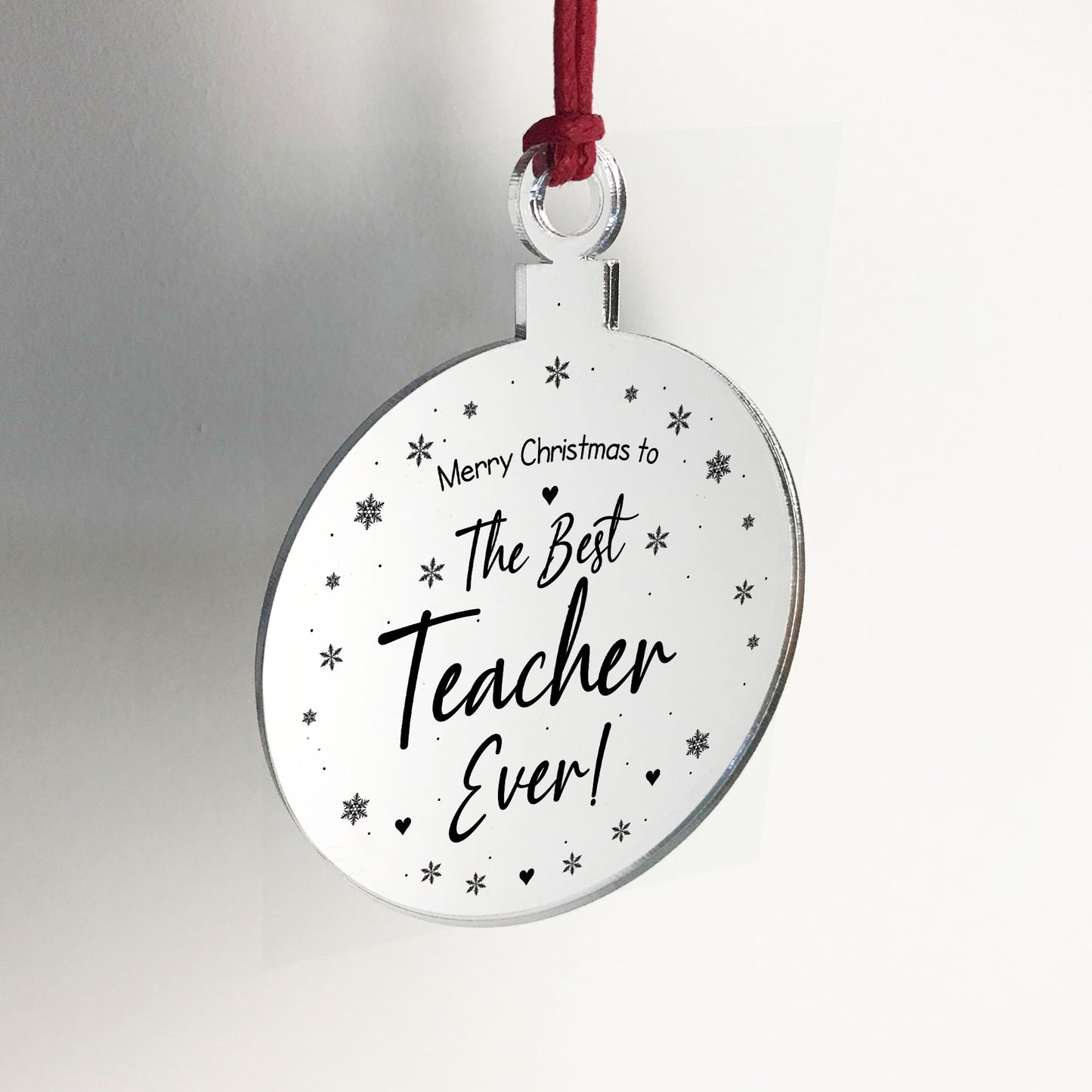 Merry Christmas Gift To The Best Teacher Ever Engraved Decor