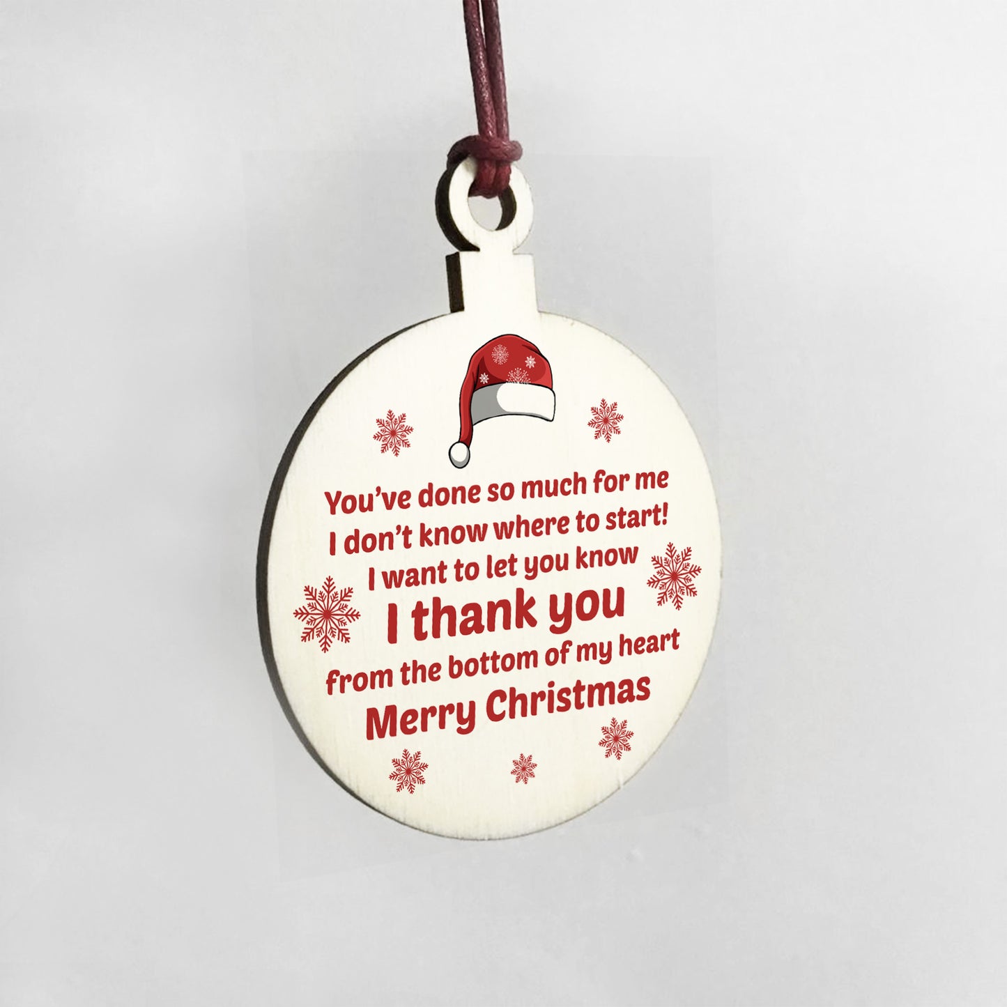 Special Thank You Gift For Friend Teacher Wood Bauble Christmas