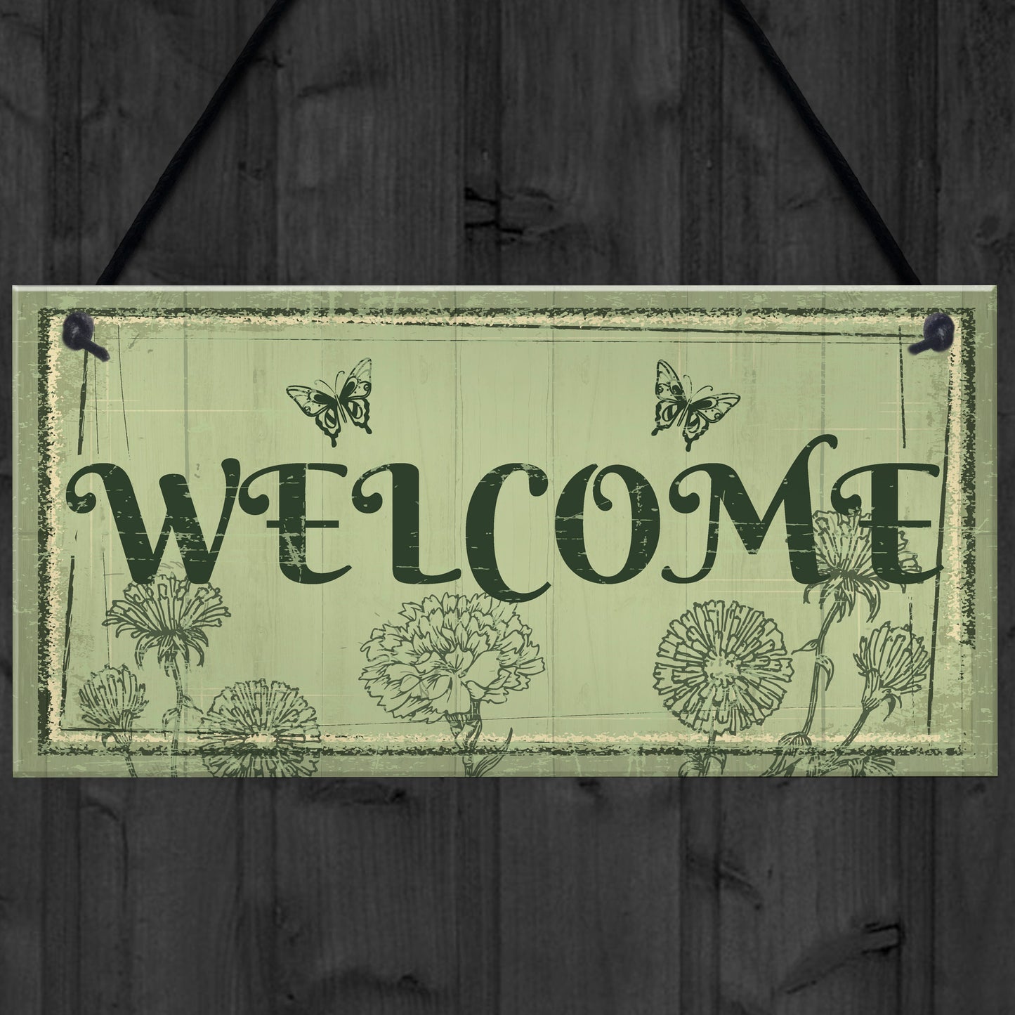 Welcome Sign Front Door Shed Garden SummerHouse Plaque Gift