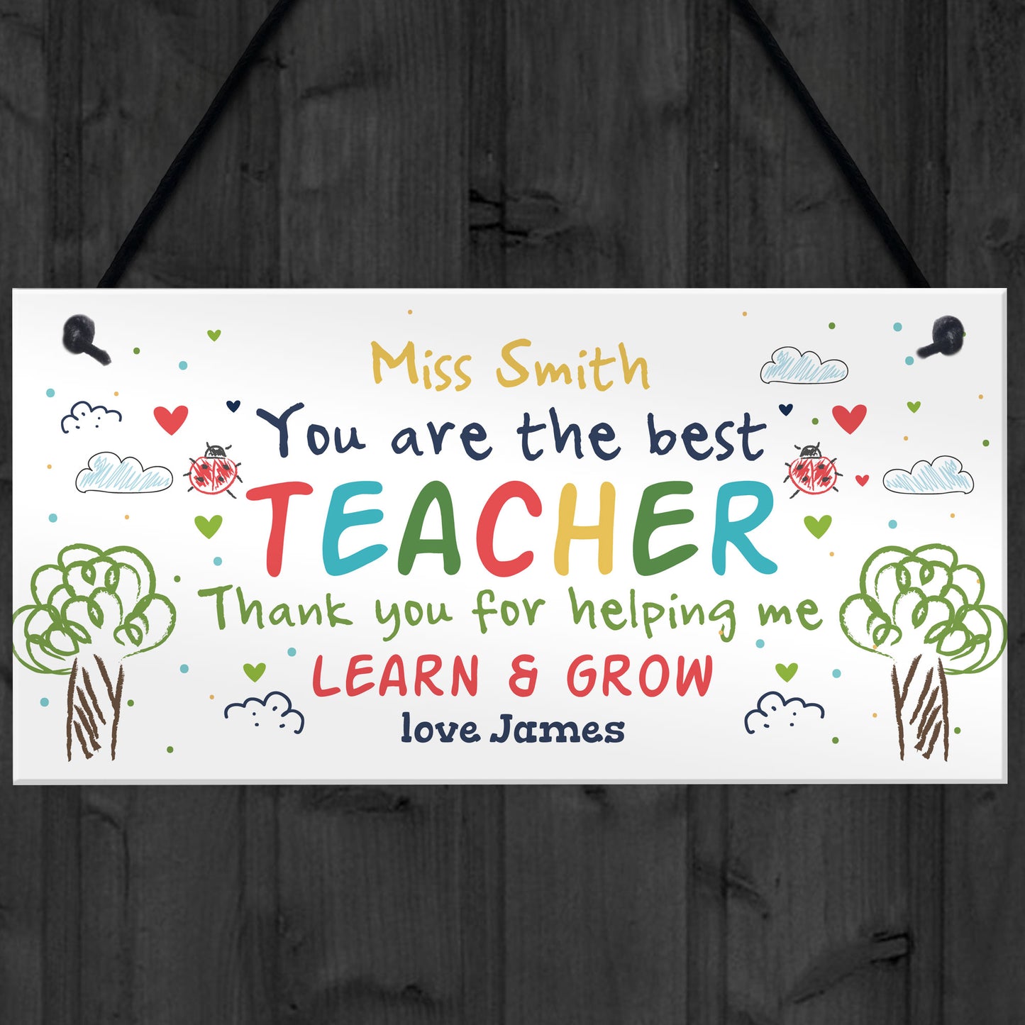 Teacher Gift Personalised Leaving Present Best Teacher Gift