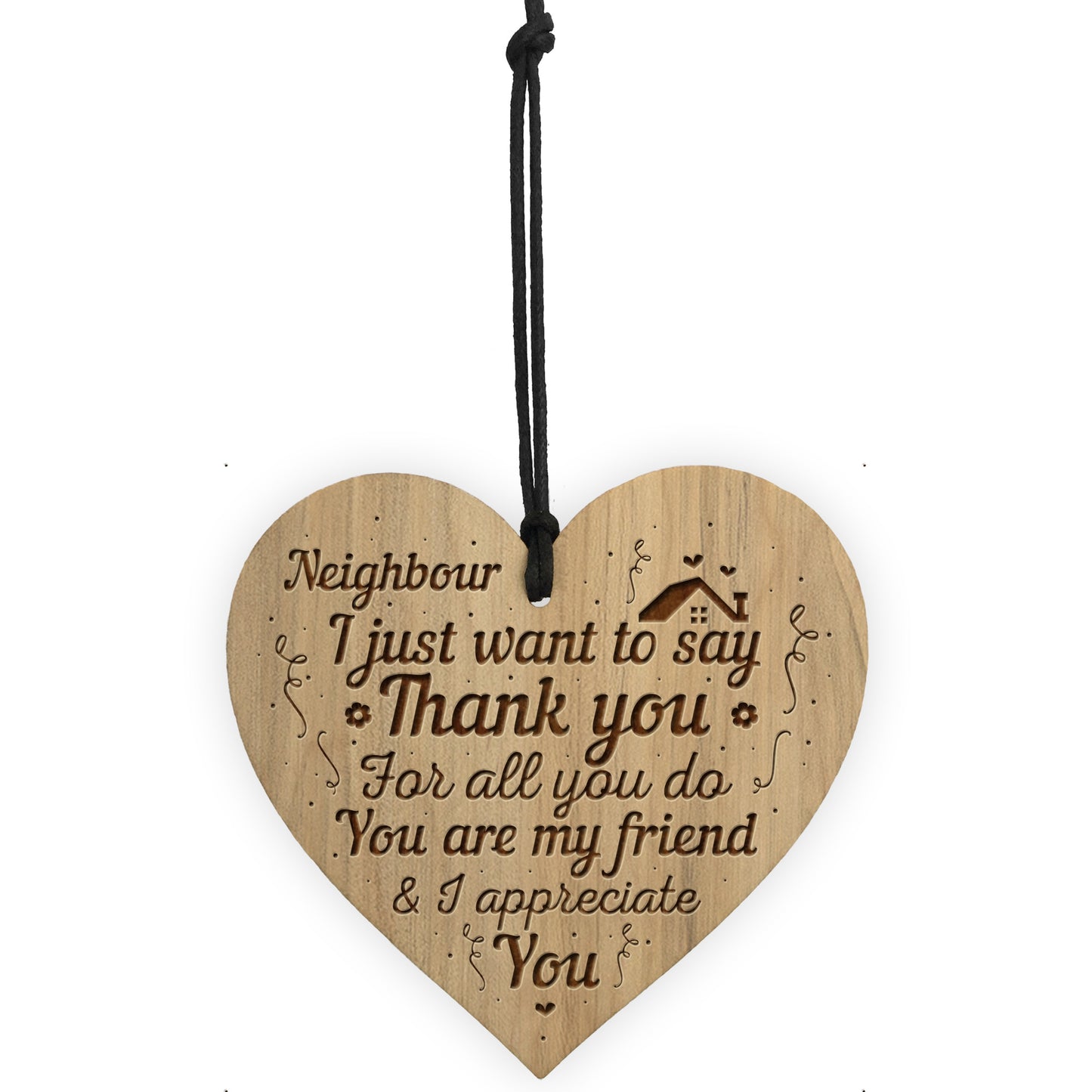 Neighbour Gift Birthday Christmas New Home Gift Engraved Heart
