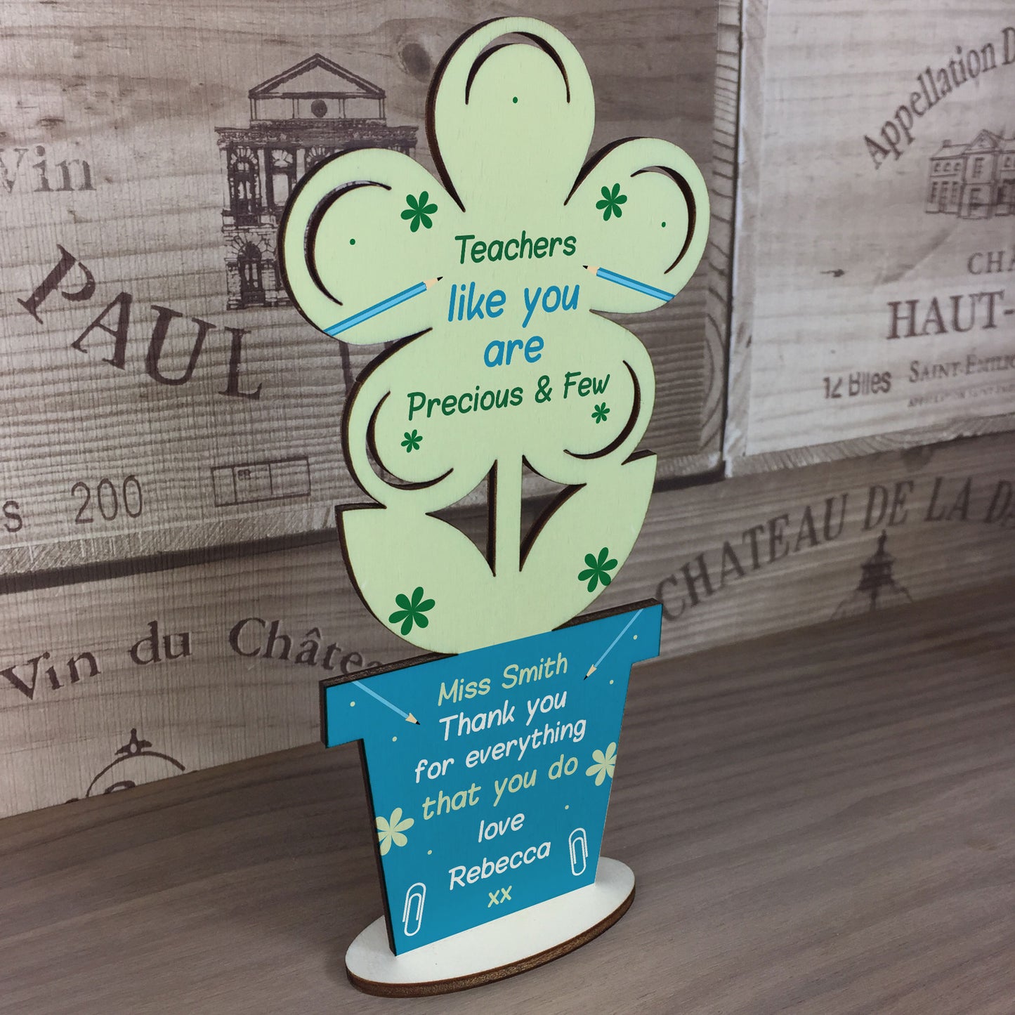 PERSONALISED Thank You Teacher Poem Flower Leaving Nursery