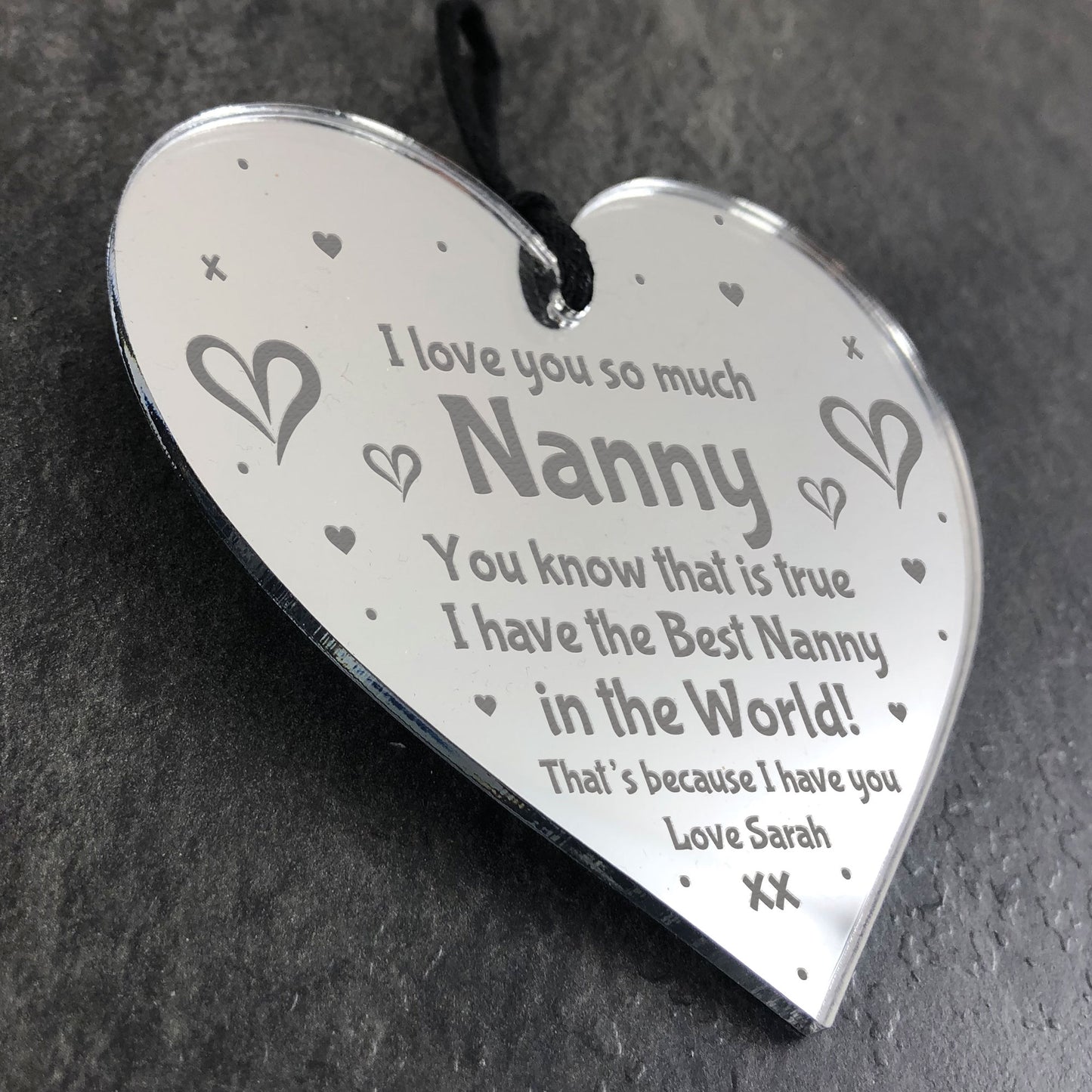 Personalised Gift For Nanny Engraved Thank You Birthday Xmas