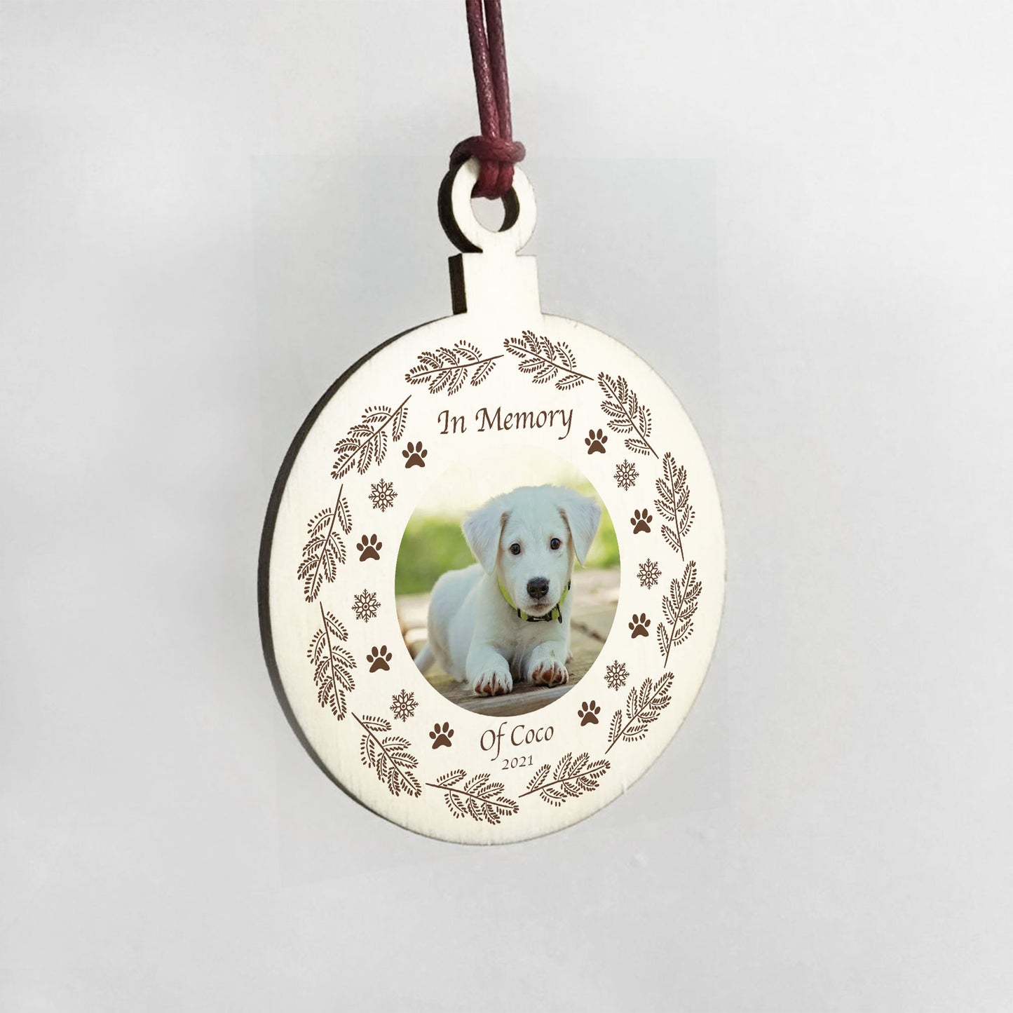 Personalised In Memory Dog Memorial Gift Hanging Photo Decor