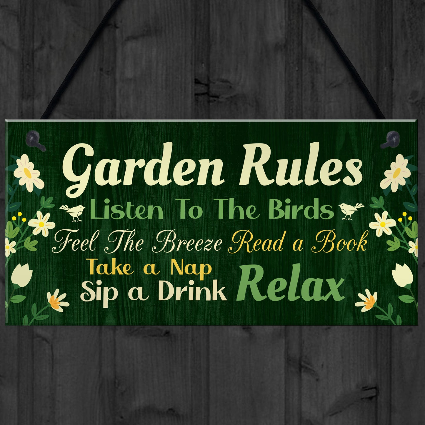 Garden Signs Outside Garden Rules Sign Novelty Hanging Plaque