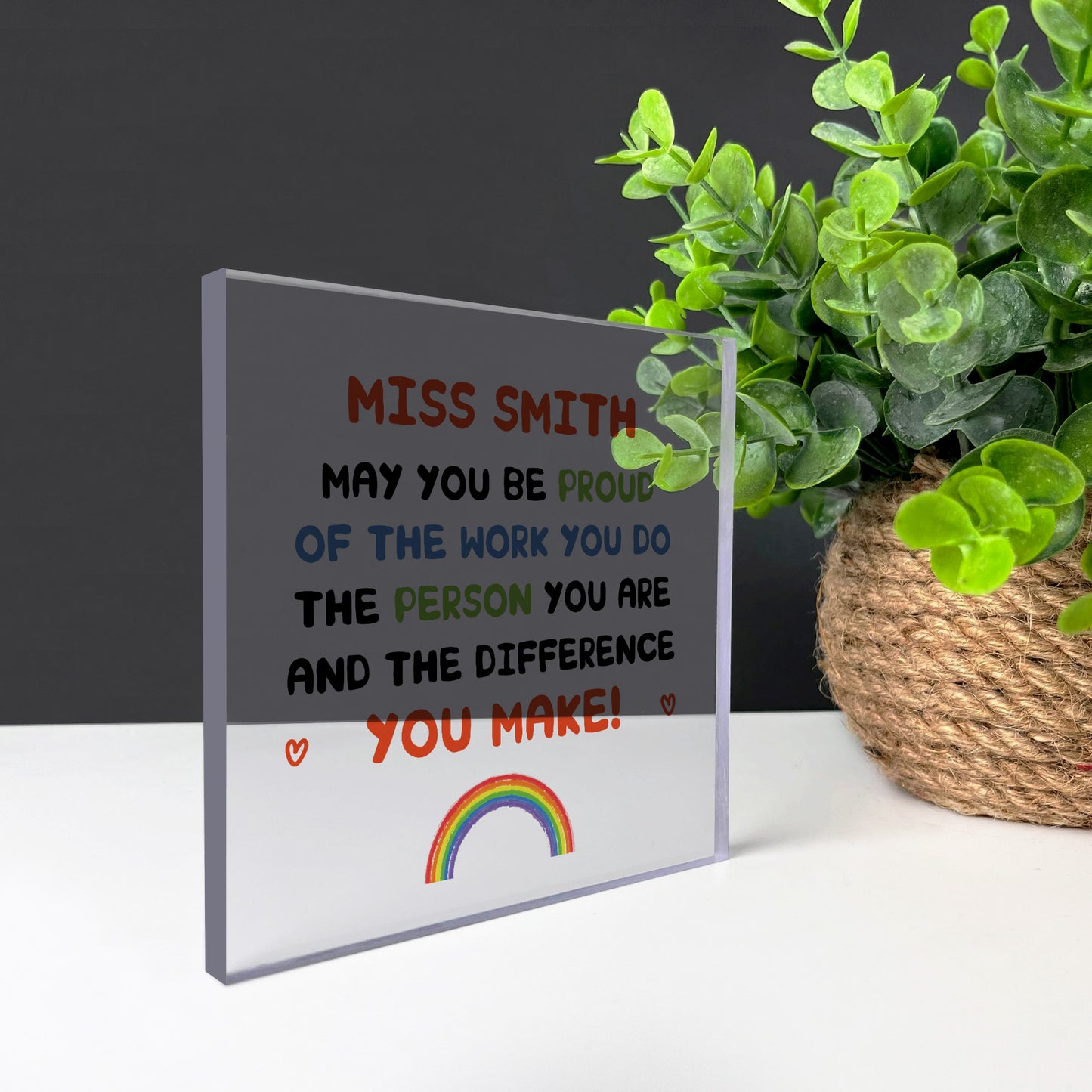 Personalised Teacher Gifts Thank You End Of School Nursery Sign