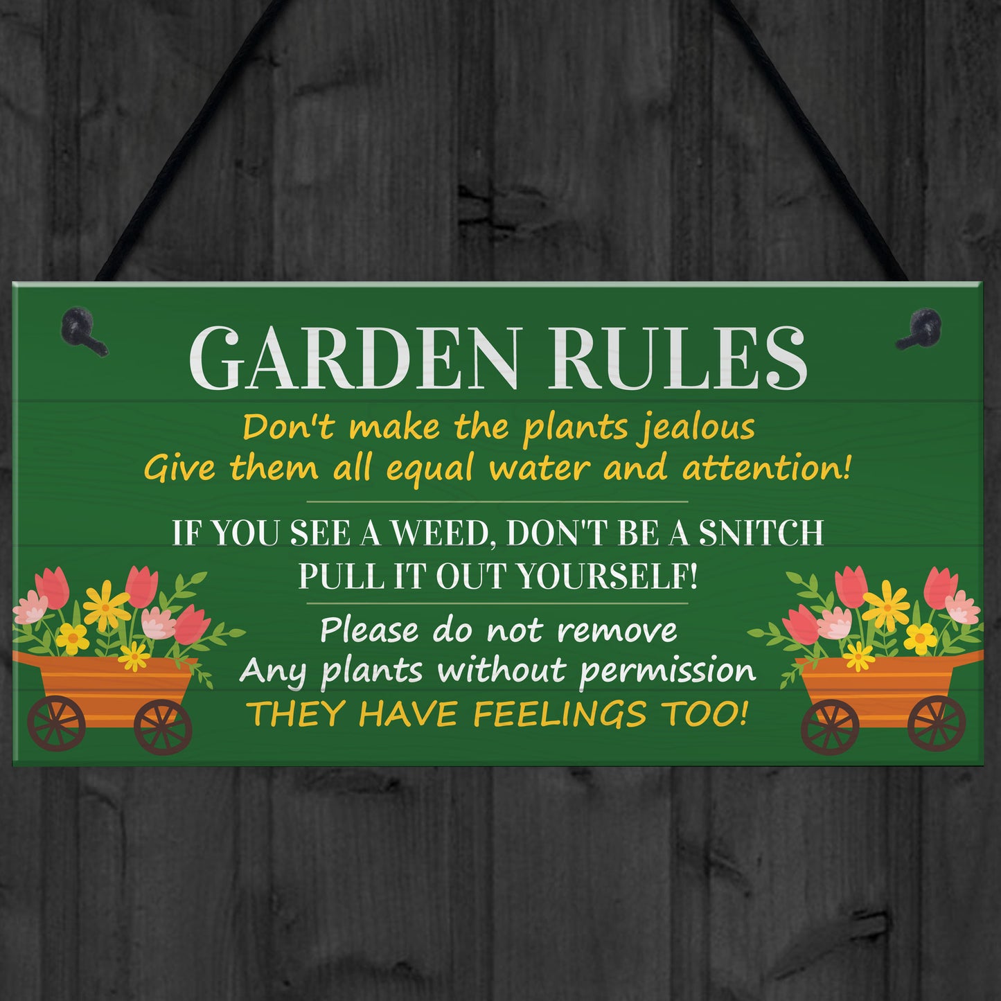 Garden Rules Funny Sign Outdoor Decor For Garden Shed Summer