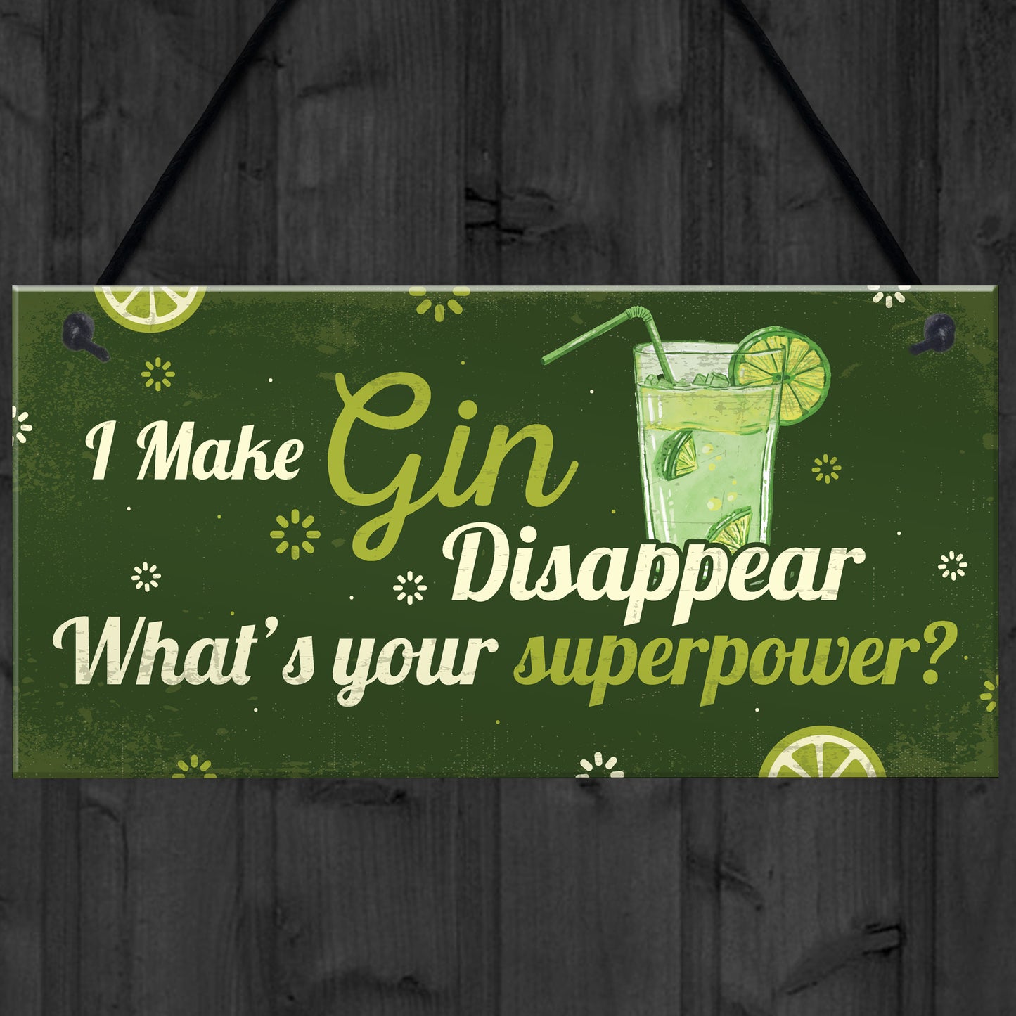 Funny Make Gin Disappear Alcohol Gift Man Cave Home Bar Sign