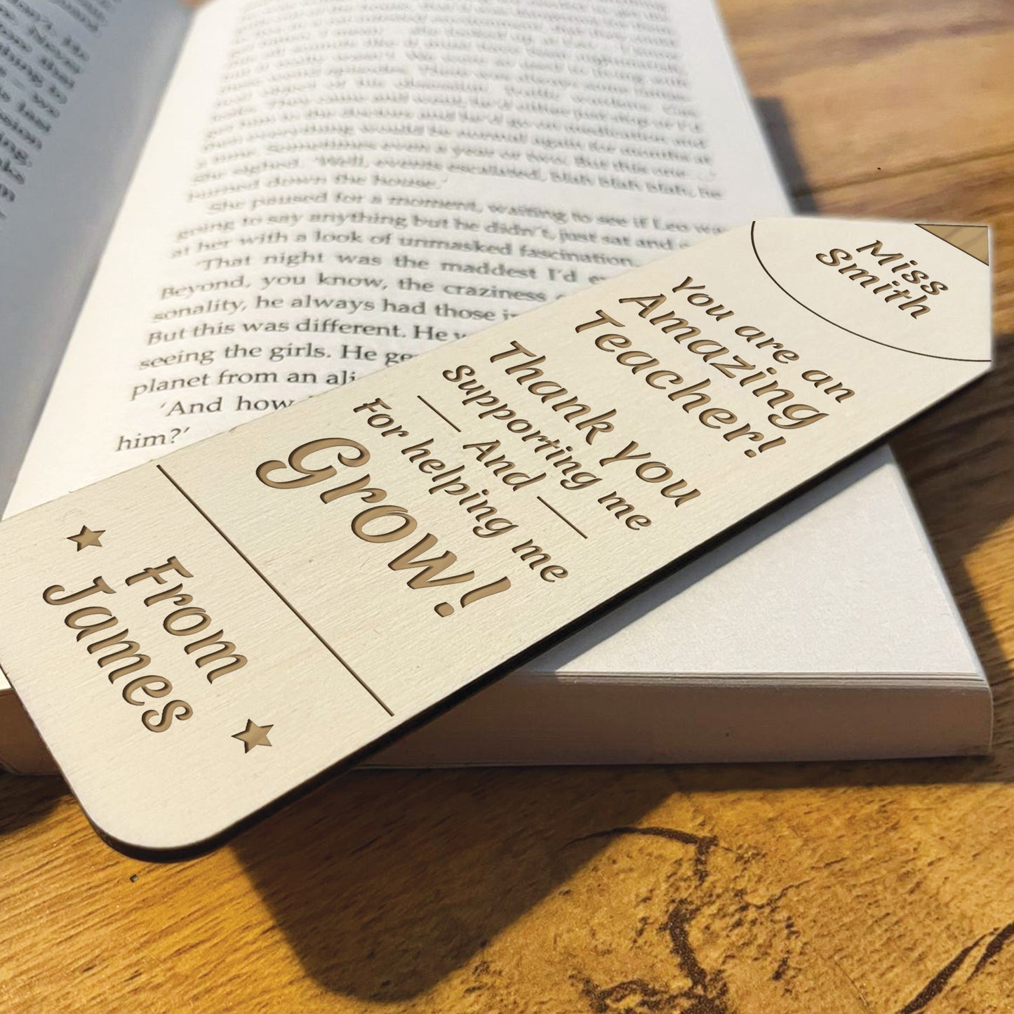 Teacher Appreciation Gifts Wood Bookmark Personalised