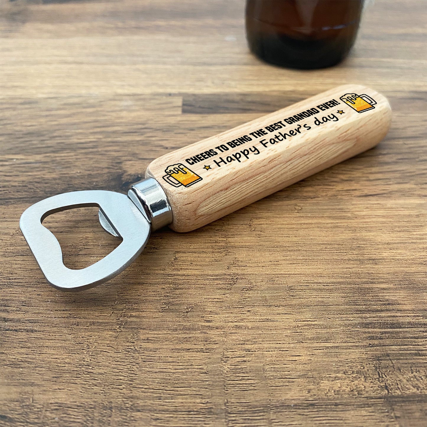 Fathers Day Gift Novelty Grandad Gift Wooden Bottle Opener Gift