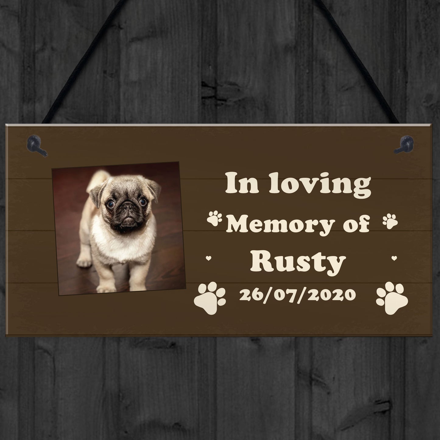 Dog Memorial Sign PERSONALISED Image Plaque Gift For Family