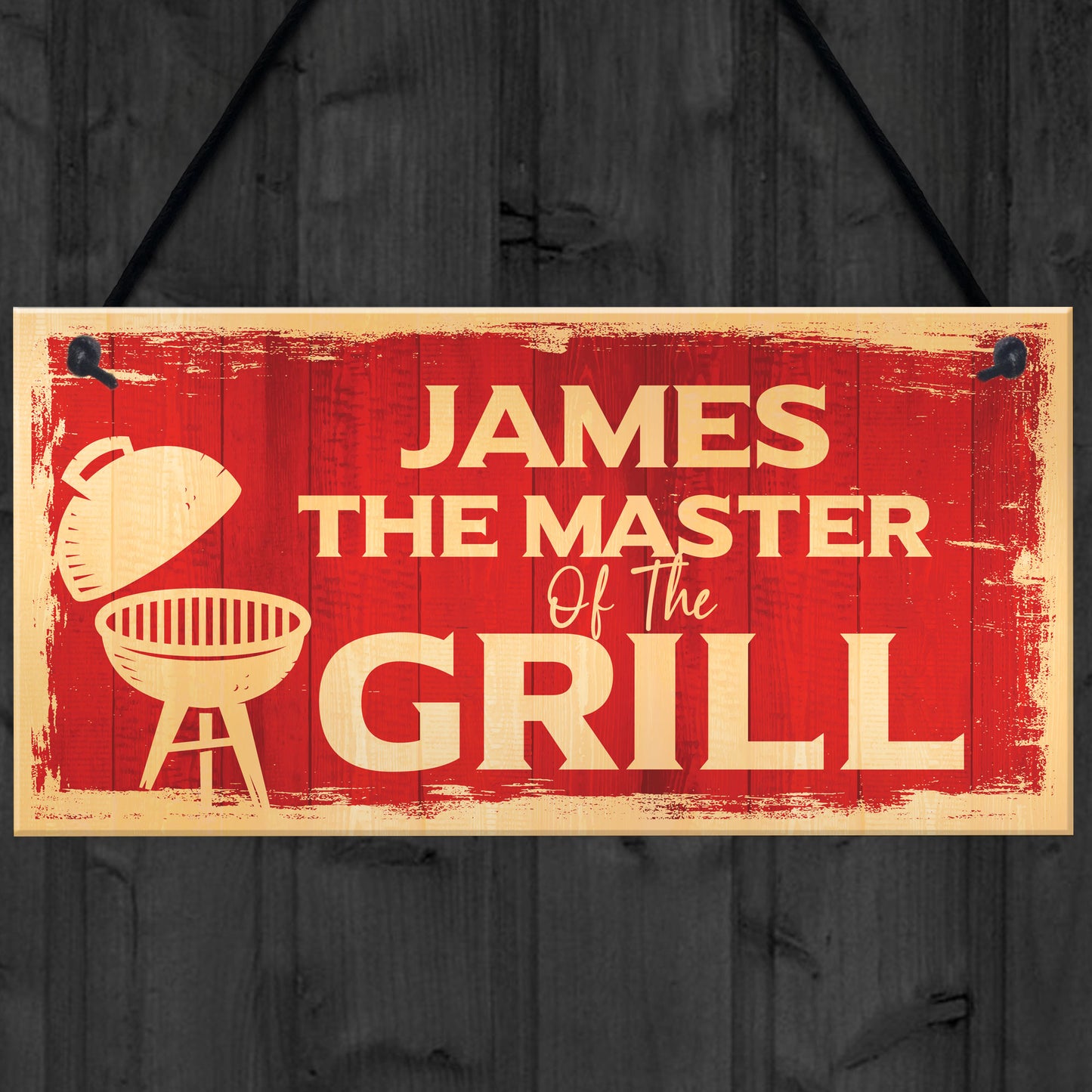 Funny BBQ Sign Master Of The Grill Personalised Gift For Men