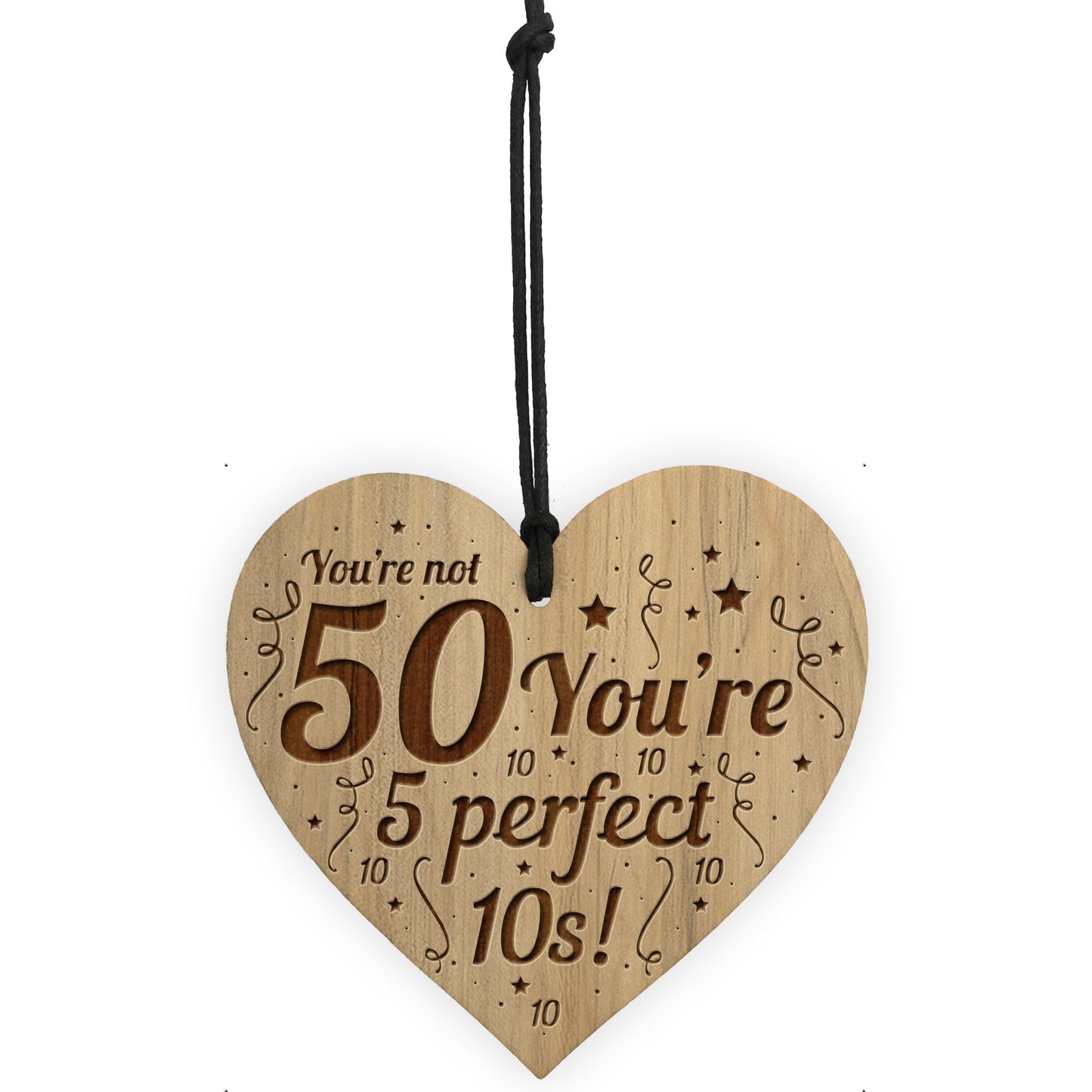 50th Birthday Gift For Friend Men Women Engraved Heart Funny