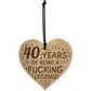Funny Humorous 40th Birthday Gift For Men Women Engraved Heart