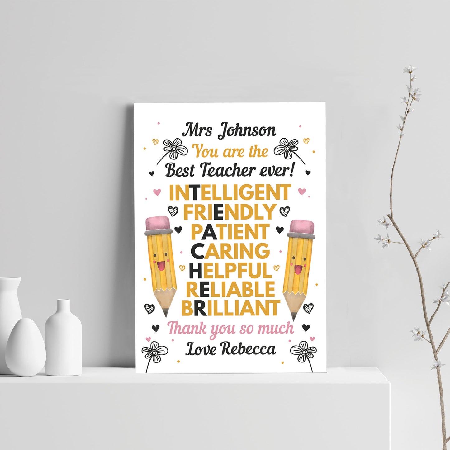 Best Teacher Framed Print Leaving School Nursery Gifts Thank You