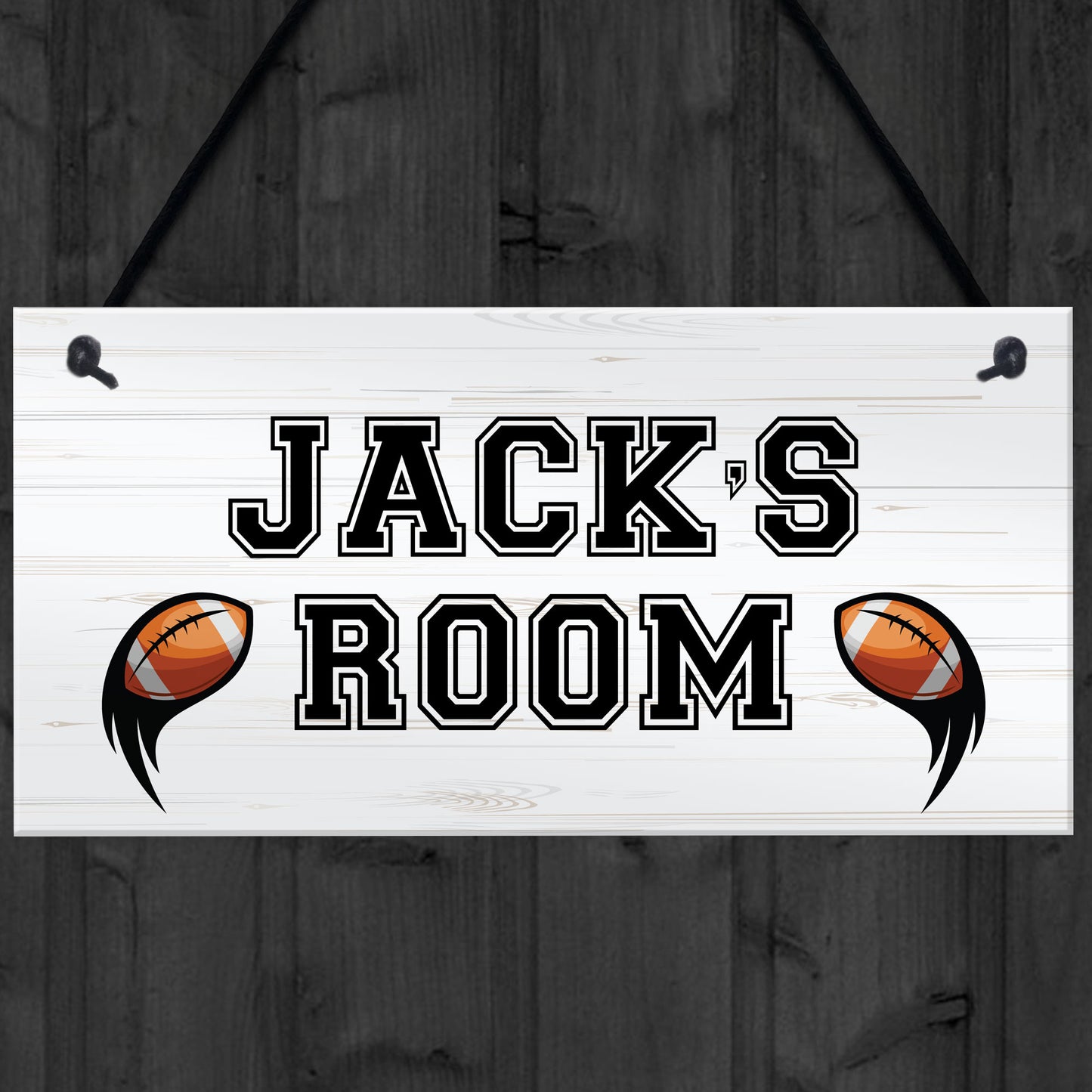 PERSONALISED Rugby Boys Room Hanging Door Sign Room Decor