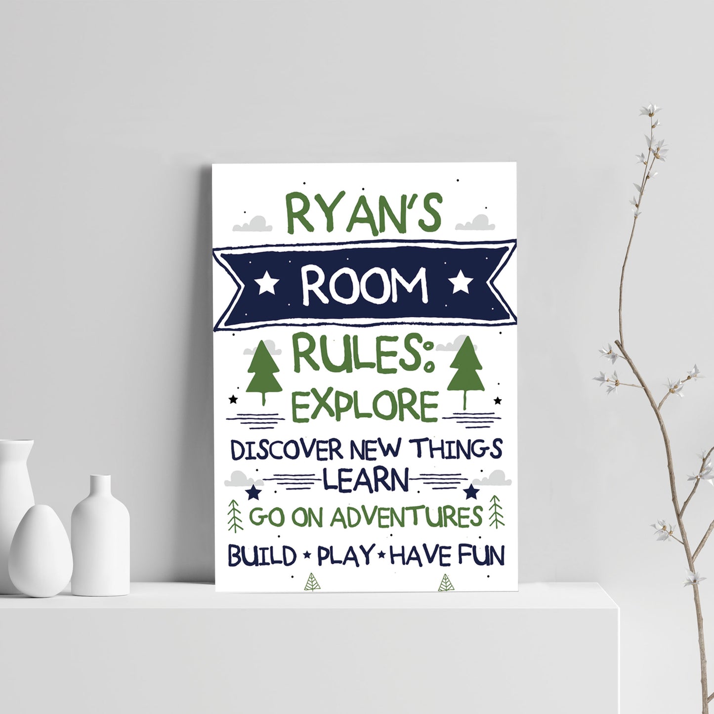 Personalised Boys Bedroom Sign Boys Bedroom Decor Wall Art Gift