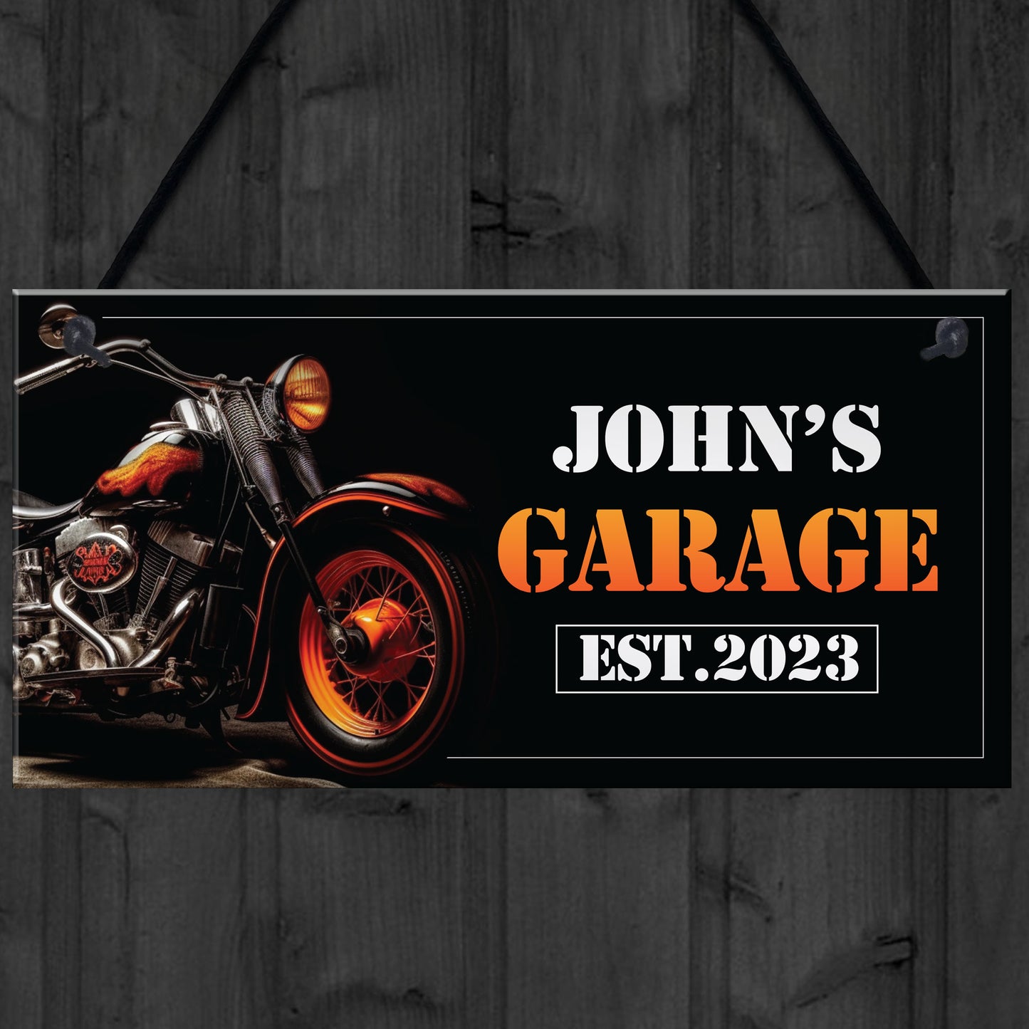 Personalised Motorbike Garage Sign Motorbike Man Cave Signs Gift