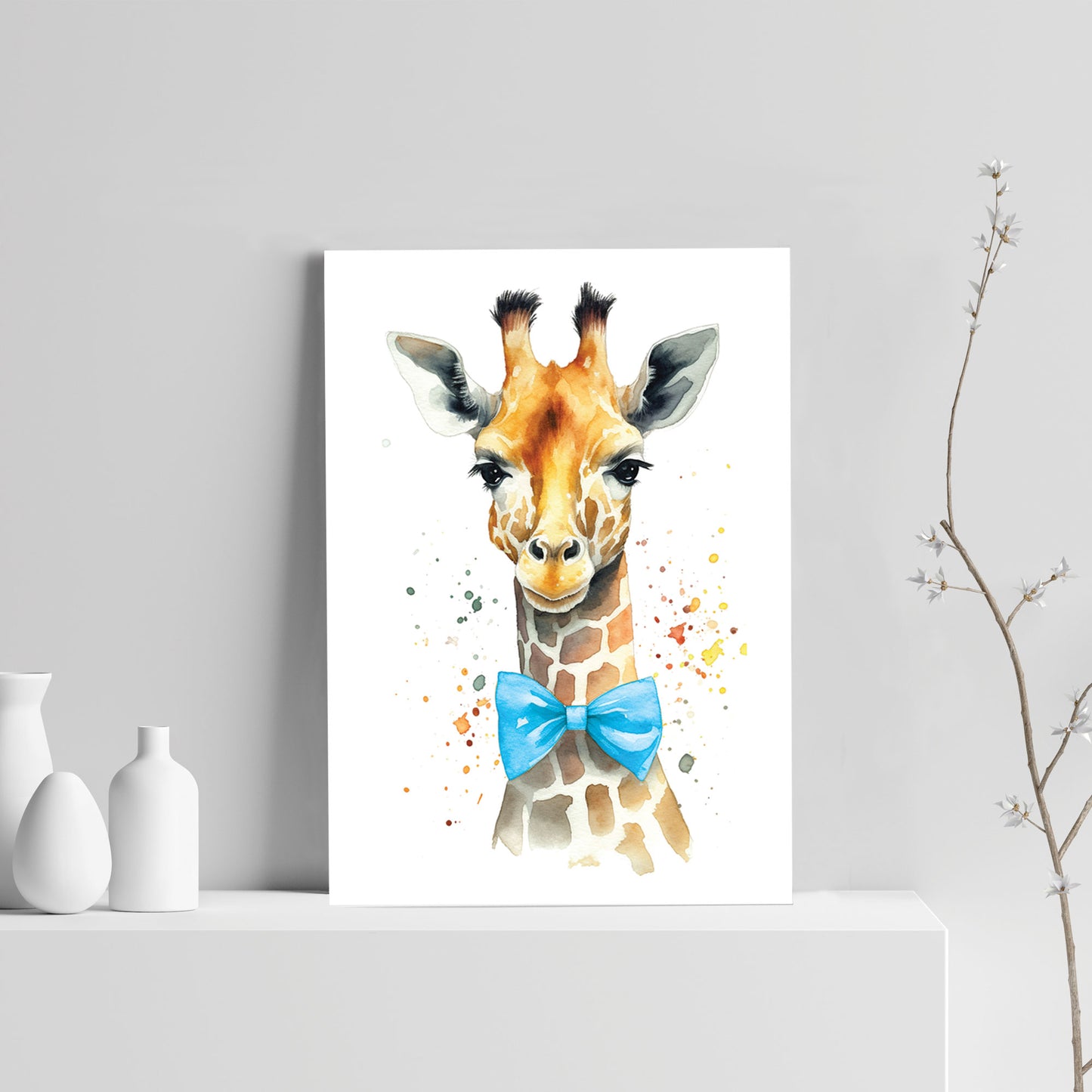 Safari Animals Boys Nursery Bedroom Prints Personalised Name