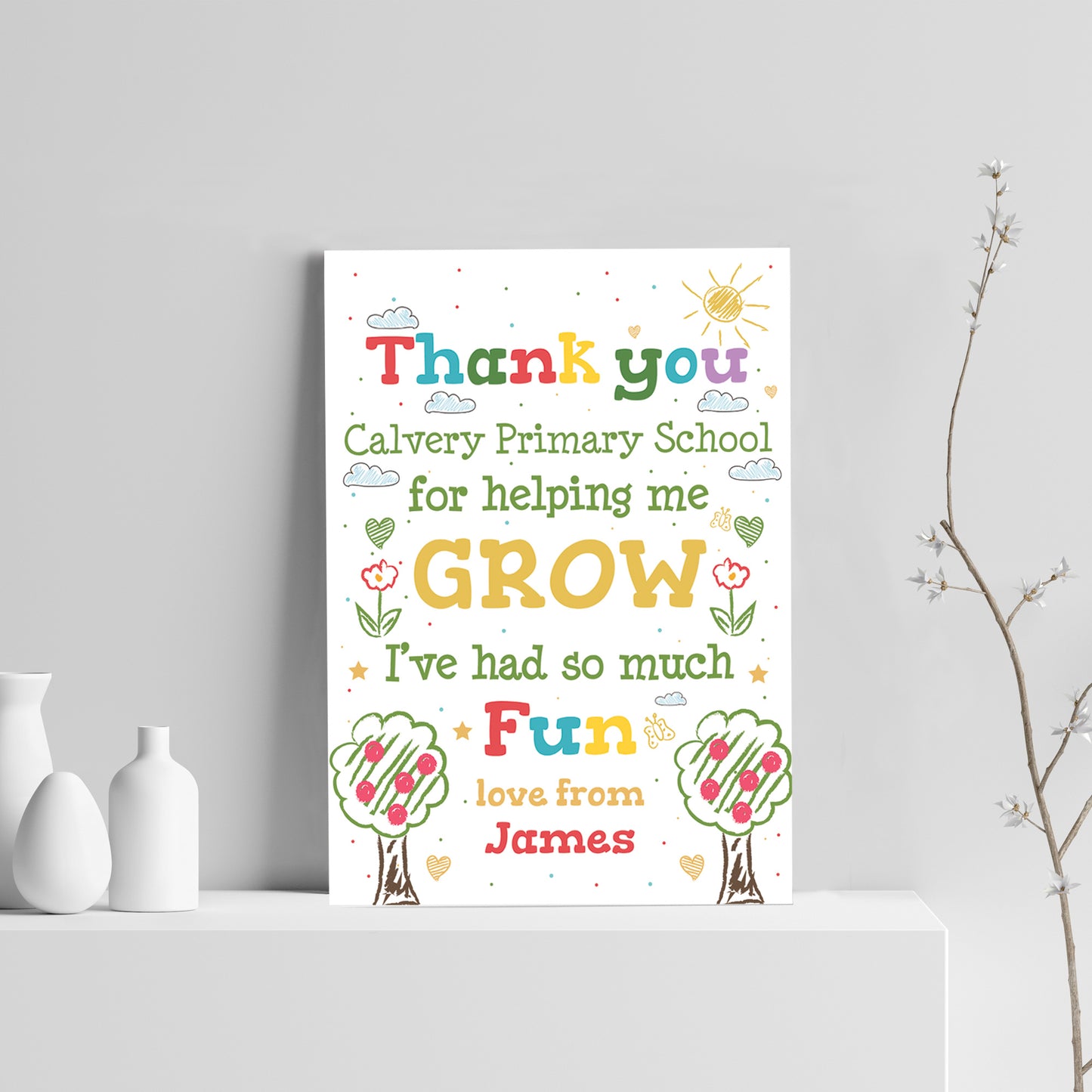 TEACHER Personalised Print Thank You Gift Class Quote Print Gift