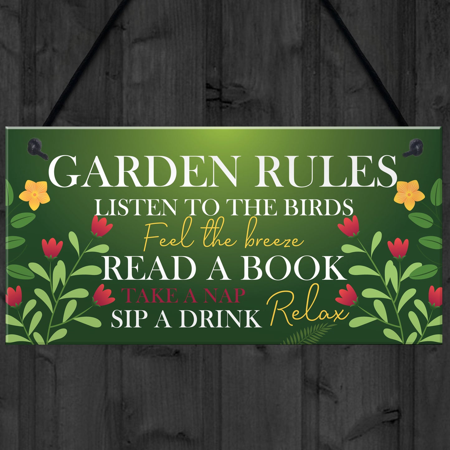 Garden Sign Summer House Decking Plaque Shed Sign Garden Rules