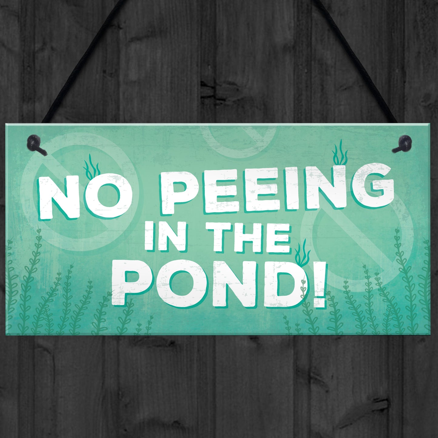 No Peeing Hanging Plaque Garden Hot Tub Shed Pond Sign Gift