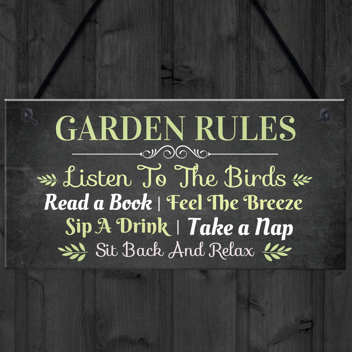 Garden Rules Hanging Sign Home Decor Garden Shed Plaque