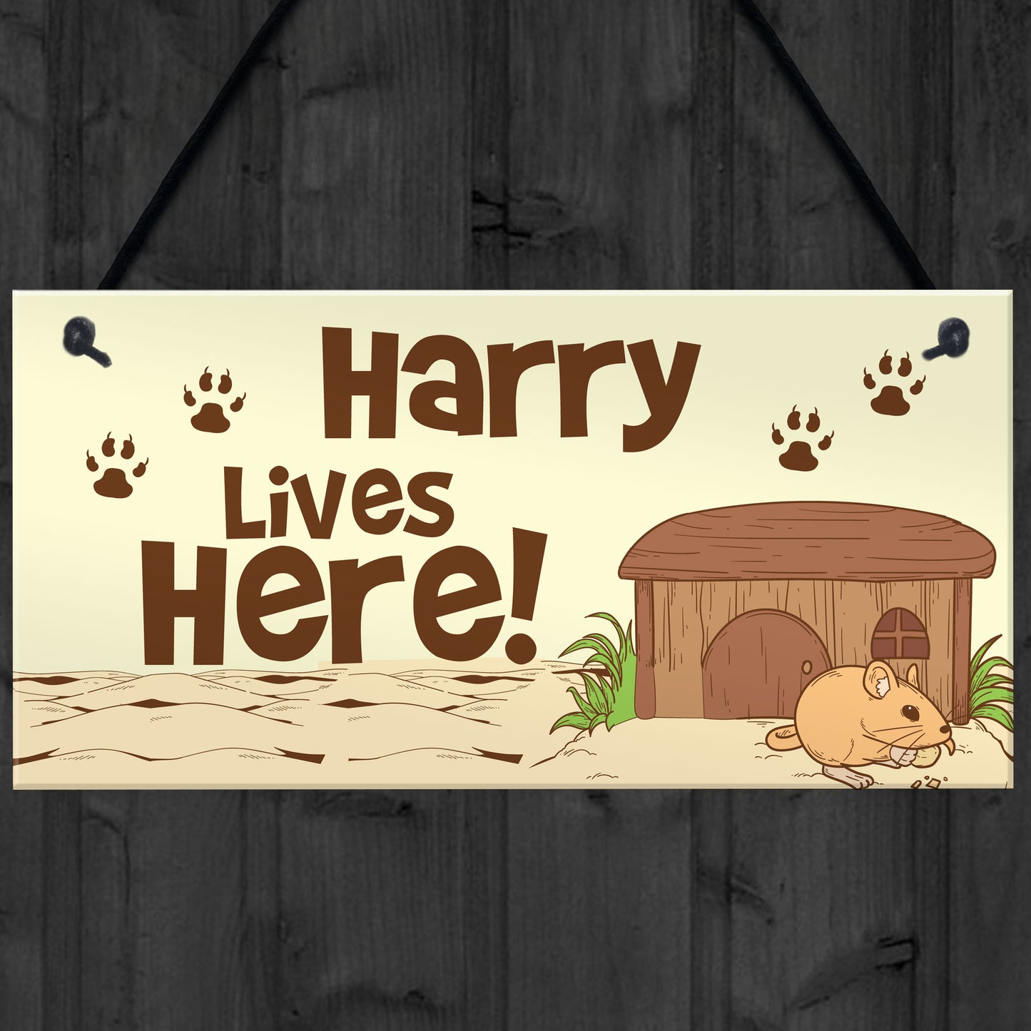 Personalised Hamster Cage Sign Novelty Pet Gifts Animal Lover