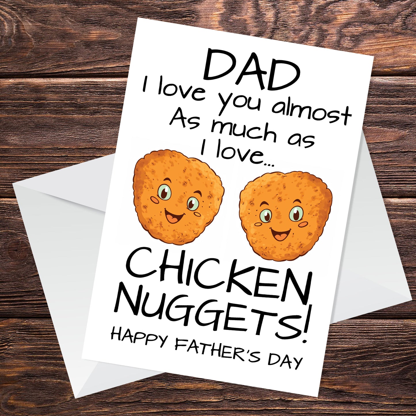 Funny Joke Father's Day Card Chicken Nugget Theme Fathers Day