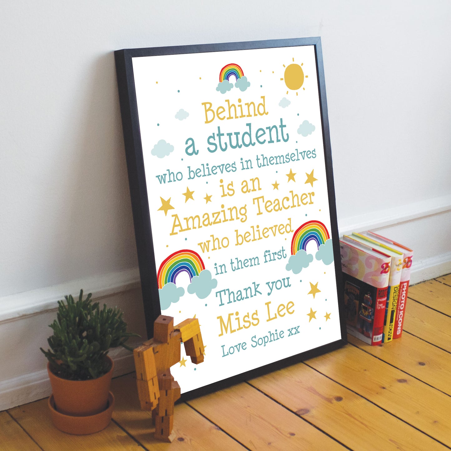 Personalised Teacher Print School Nursery PreSchool Leaving Gift