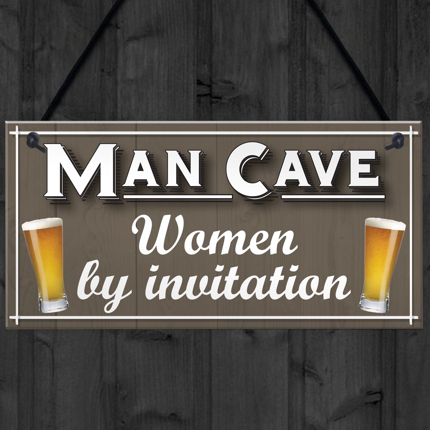 Man Cave Women Invitation Funny Door Home Bar Pub Hanging Plaque