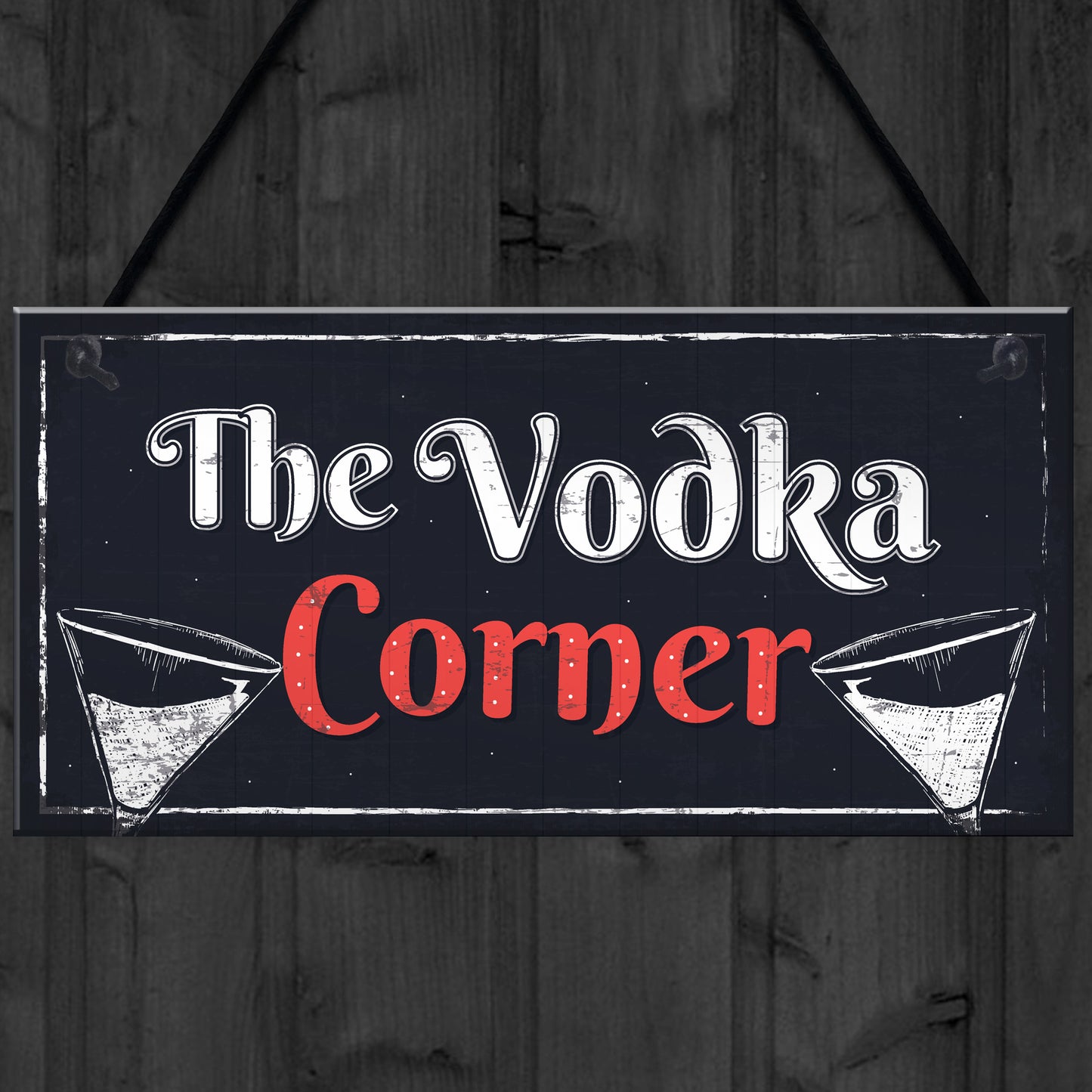 Vodka Corner Garden Shed Sign Kitchen Plaque Funny Alcohol Sign