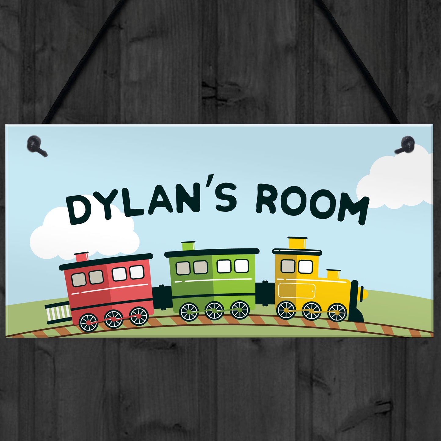 Personalised Plaque Door Nursery Bedroom Train Gift Boy Nursery