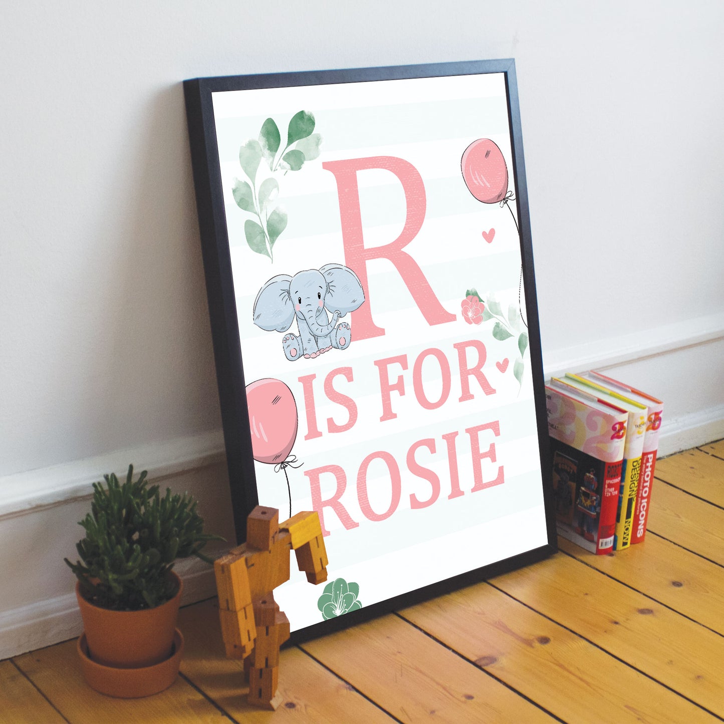 FRAMED Baby Nursery Print PERSONALISED Girls Bedroom Sign