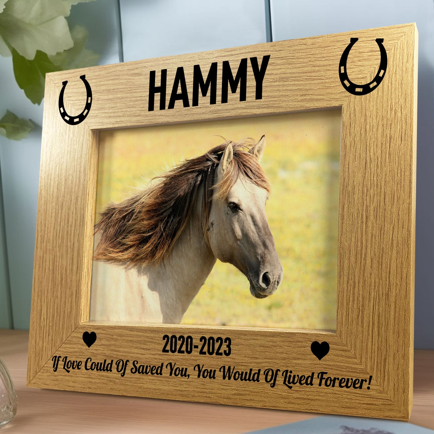 Personalised 7X5 Wooden Photo Frame Gift for Horse Pony Memorial