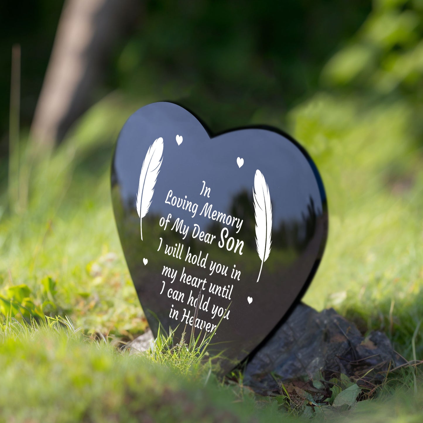 Son Memorial Plaque Heart Stake Grave Marker Remembrance Gift