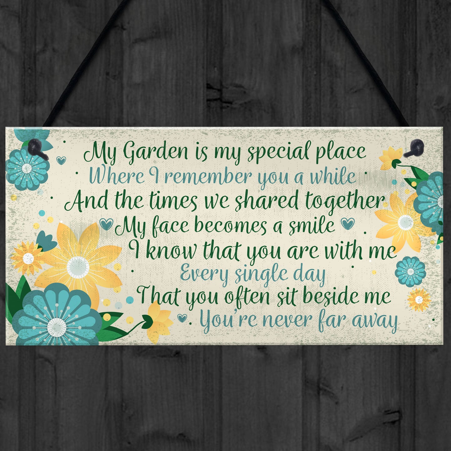 Garden In Memory Mum Nan Friend Memorial Poem Sign Hanging Wall