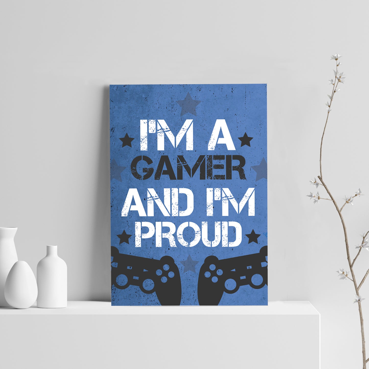 Blue Gaming Prints Games Room Boys Bedroom Decor Gift For Son