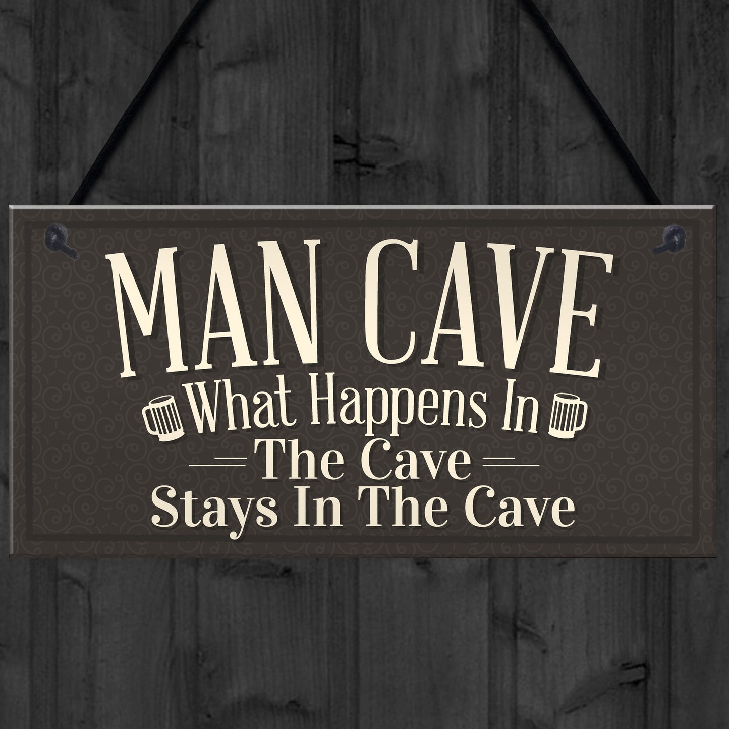 Vintage Man Cave Plaque Sign Fathers Day Gift For Him Bedroom