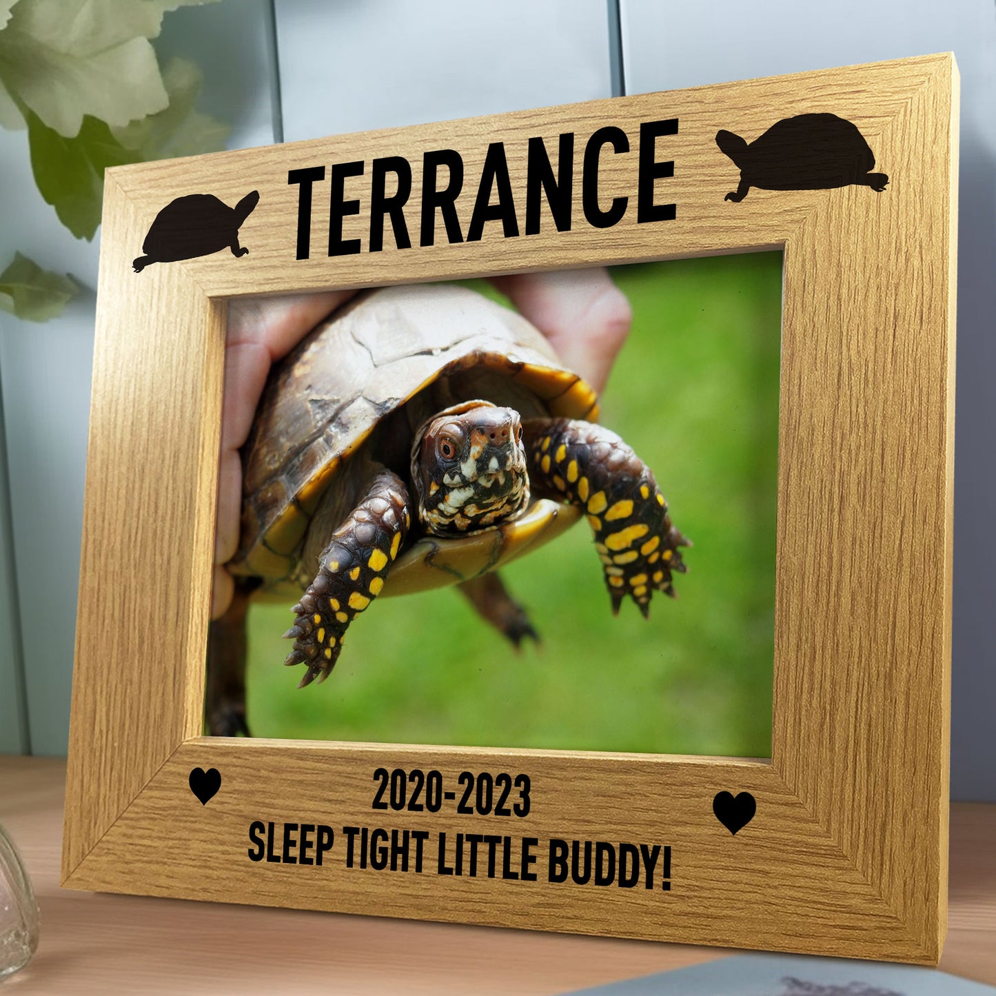 Red Ocean Personalised 7X5 Wooden Photo Frame Gift For Tortoise